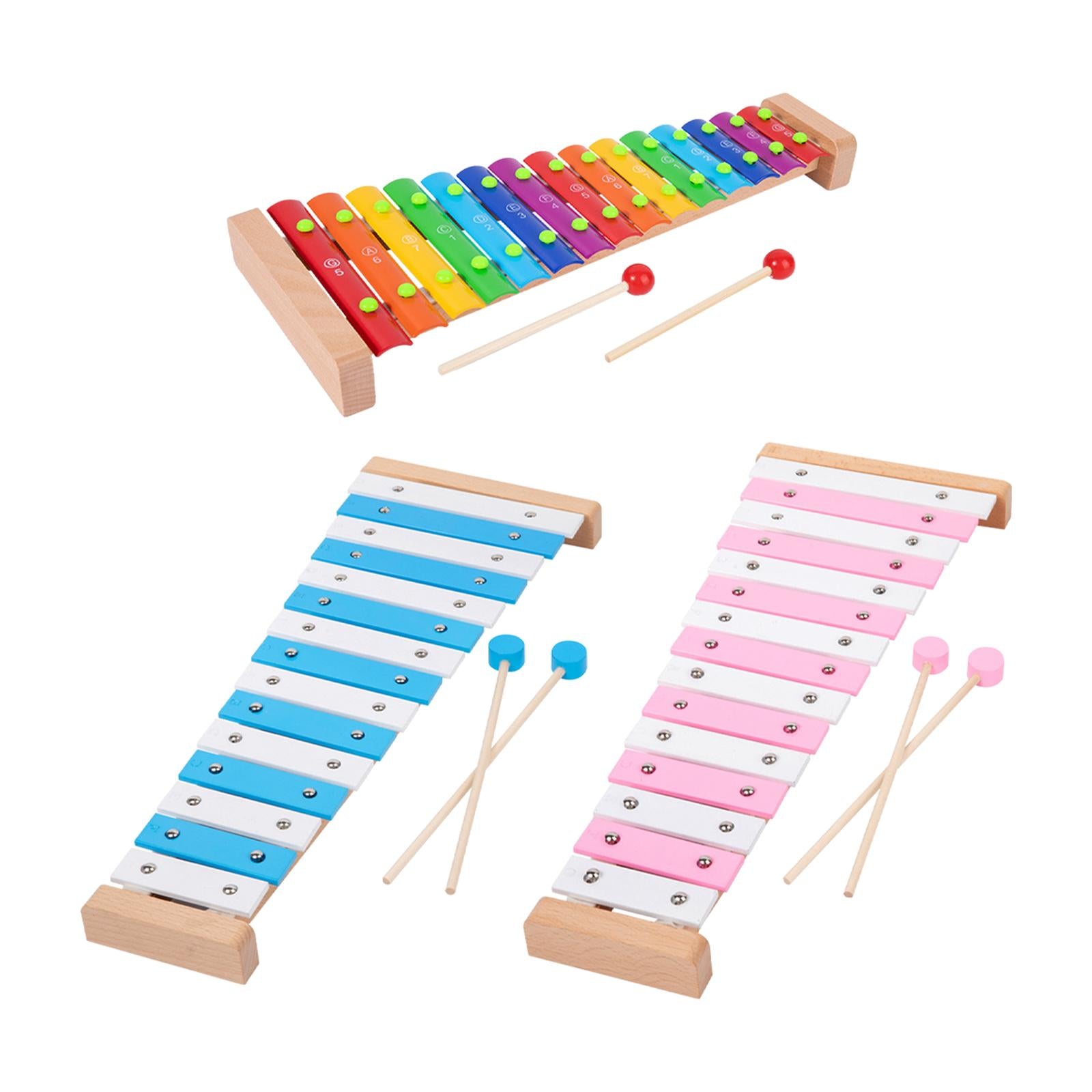 15 Note Xylophone Hand Percussion Musical Toy for Players Band Birthday Gift Multicolor