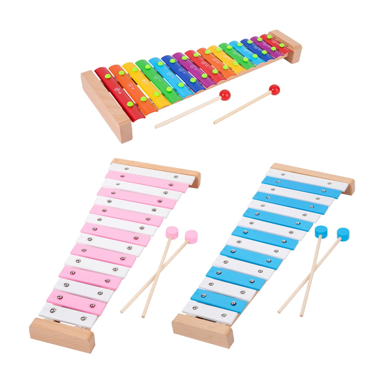 15 Note Xylophone Hand Percussion Musical Toy for Players Band Birthday Gift Multicolor