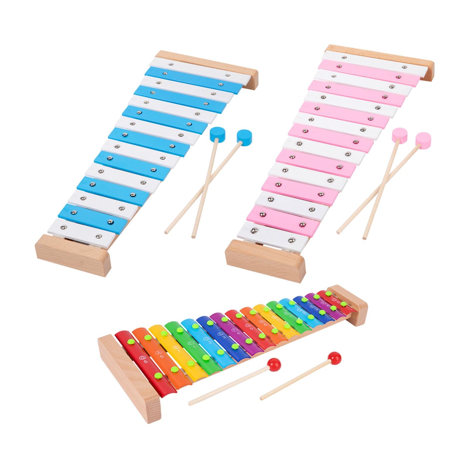 15 Note Xylophone Hand Percussion Musical Toy for Players Band Birthday Gift Multicolor