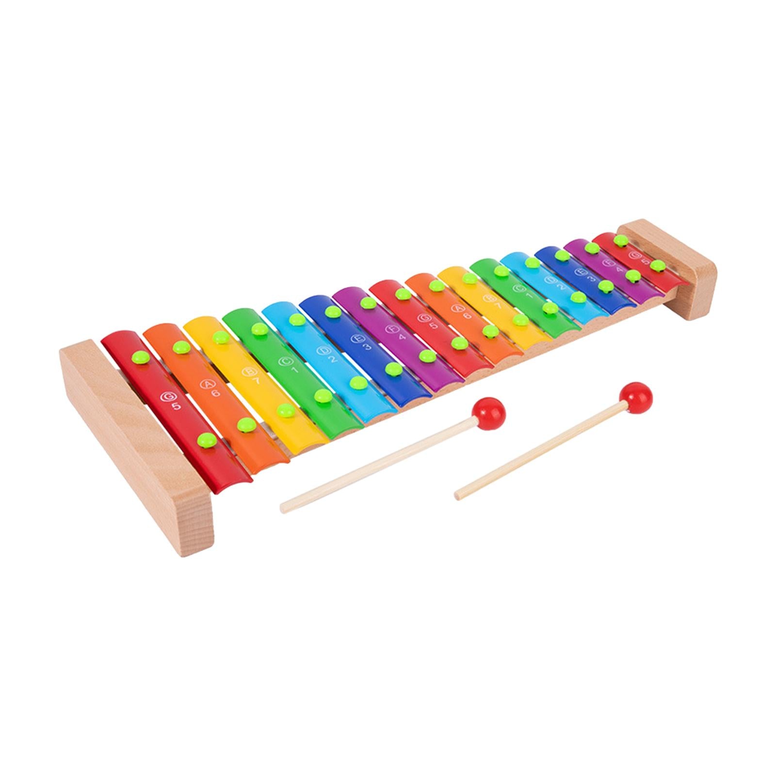 15 Note Xylophone Hand Percussion Musical Toy for Players Band Birthday Gift Multicolor