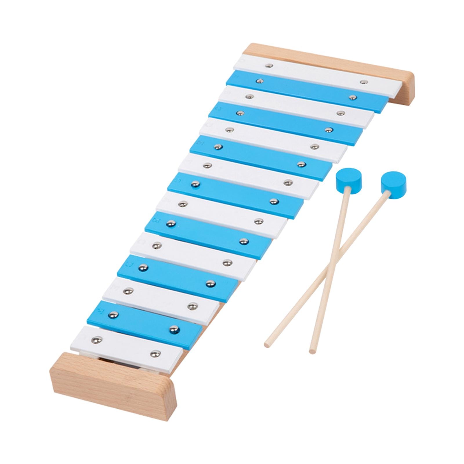 15 Note Xylophone Hand Percussion Musical Toy for Players Band Birthday Gift Blue