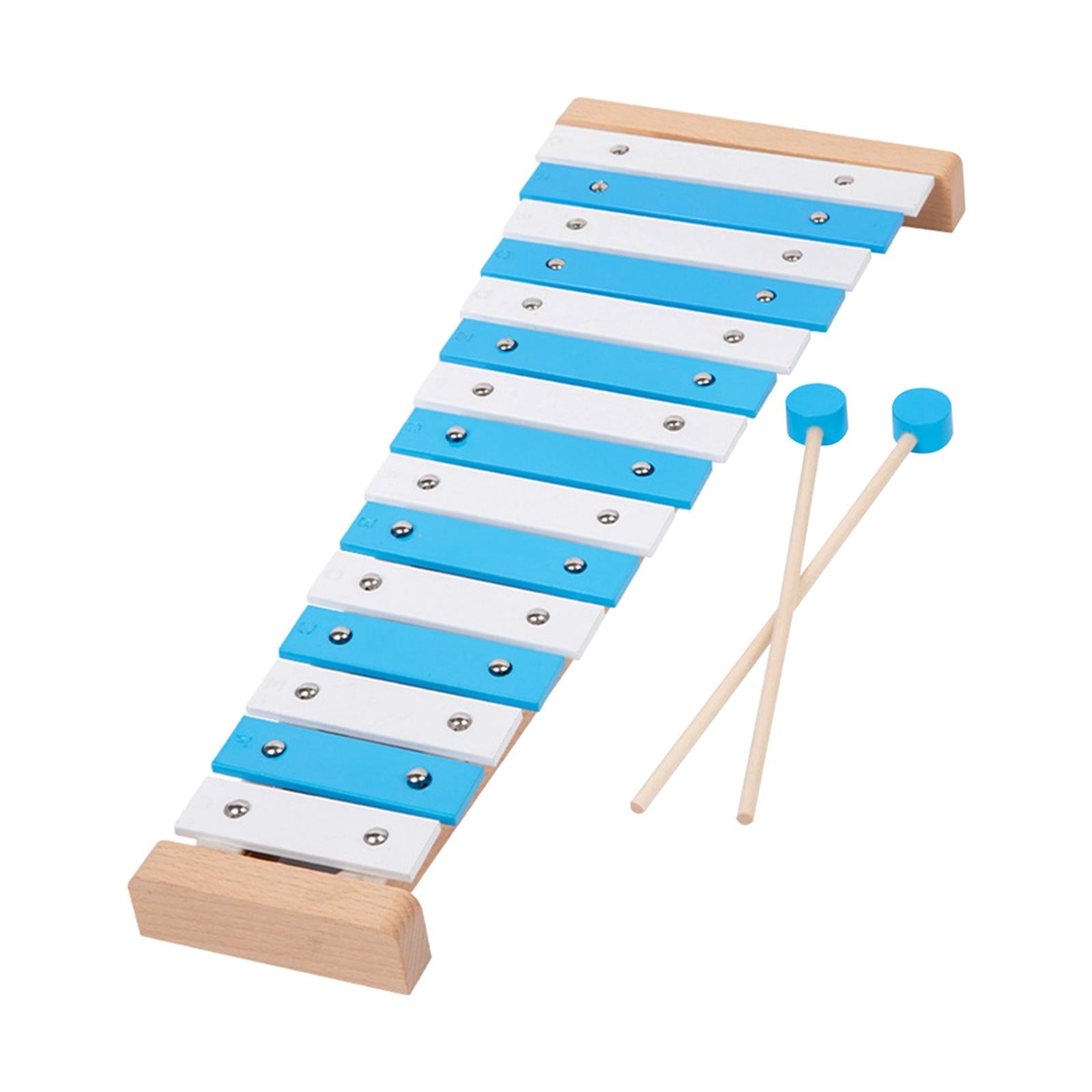 15 Note Xylophone Hand Percussion Musical Toy for Players Band Birthday Gift Blue