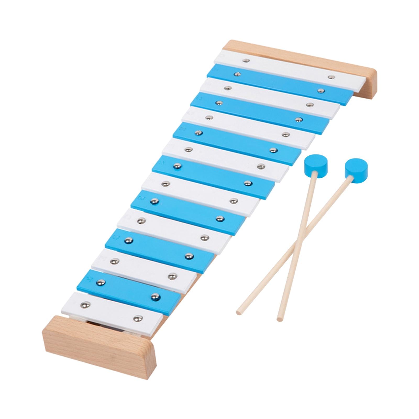 15 Note Xylophone Hand Percussion Musical Toy for Players Band Birthday Gift Blue