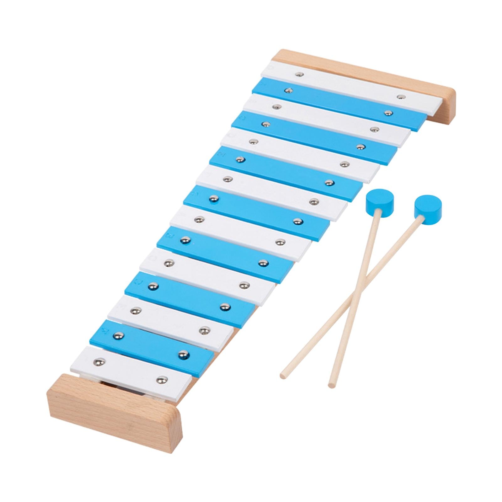 15 Note Xylophone Hand Percussion Musical Toy for Players Band Birthday Gift Blue