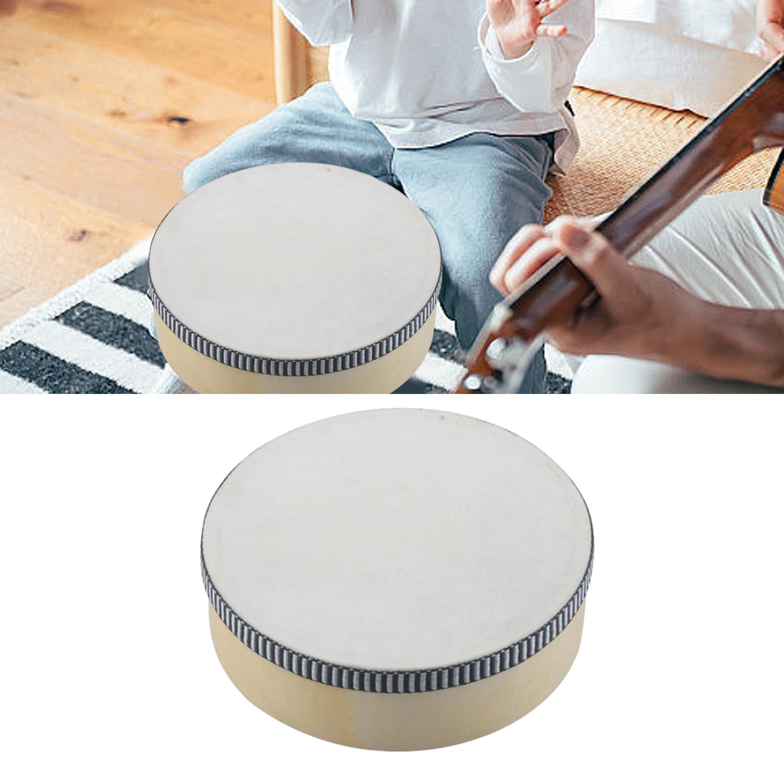 Wooden Hand Held Drum Adults KTV Children Musical Educational Toy Tambourine 6inch White