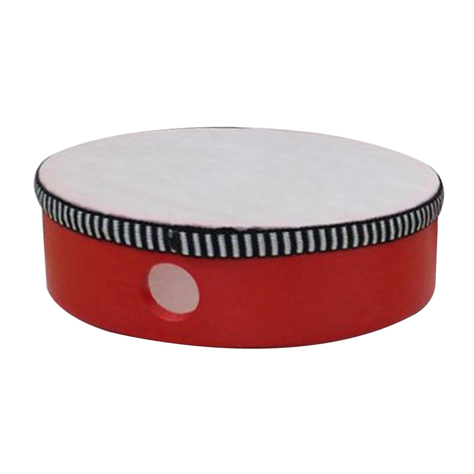 Wooden Hand Held Drum Adults KTV Children Musical Educational Toy Tambourine 6inch Red