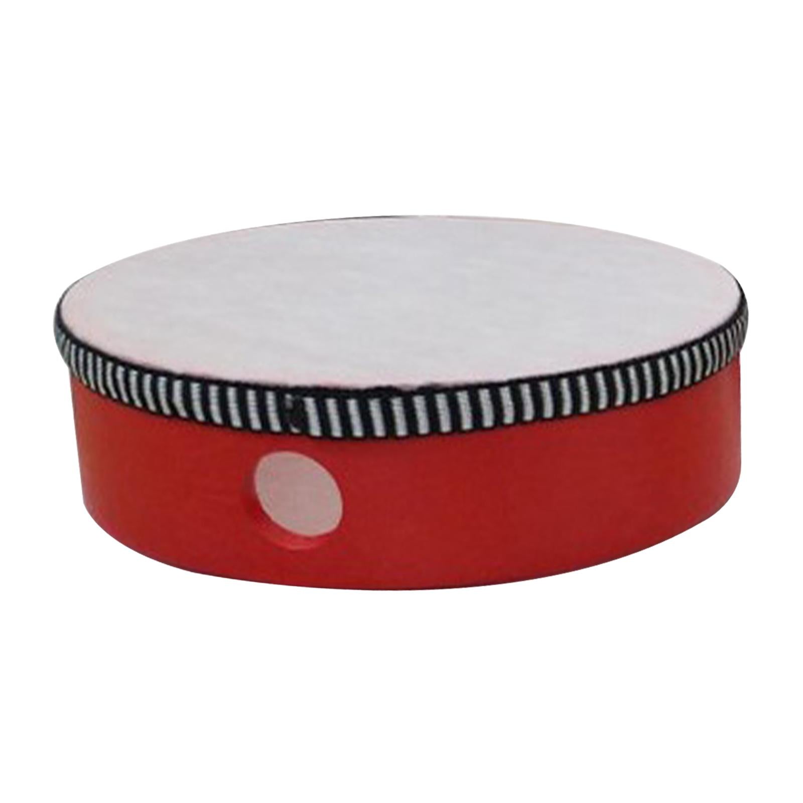 Wooden Hand Held Drum Adults KTV Children Musical Educational Toy Tambourine 6inch Red