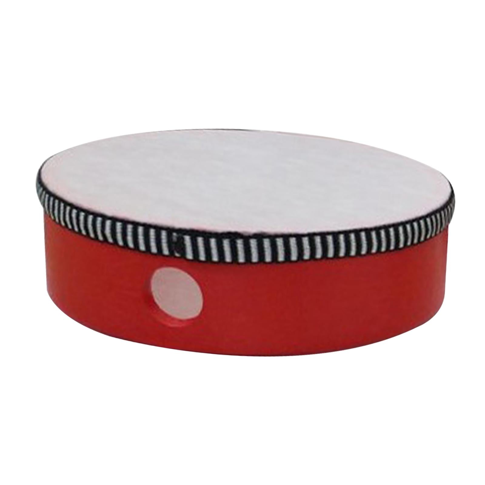 Wooden Hand Held Drum Adults KTV Children Musical Educational Toy Tambourine 6inch Red