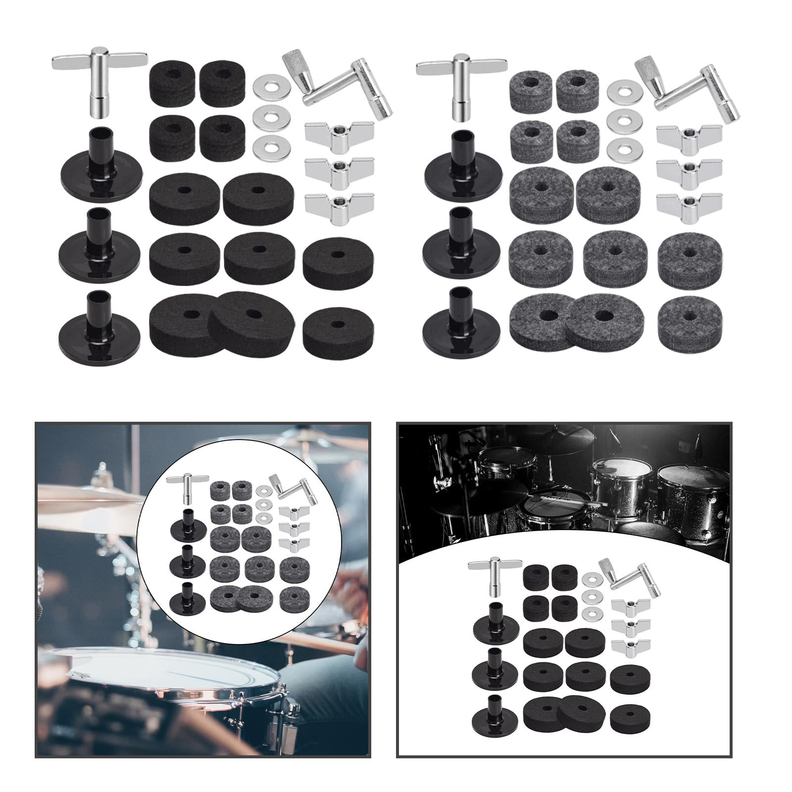 23 Pieces Cymbal Replacement Accessory Washers Gasket for Cymbal Replacement gray