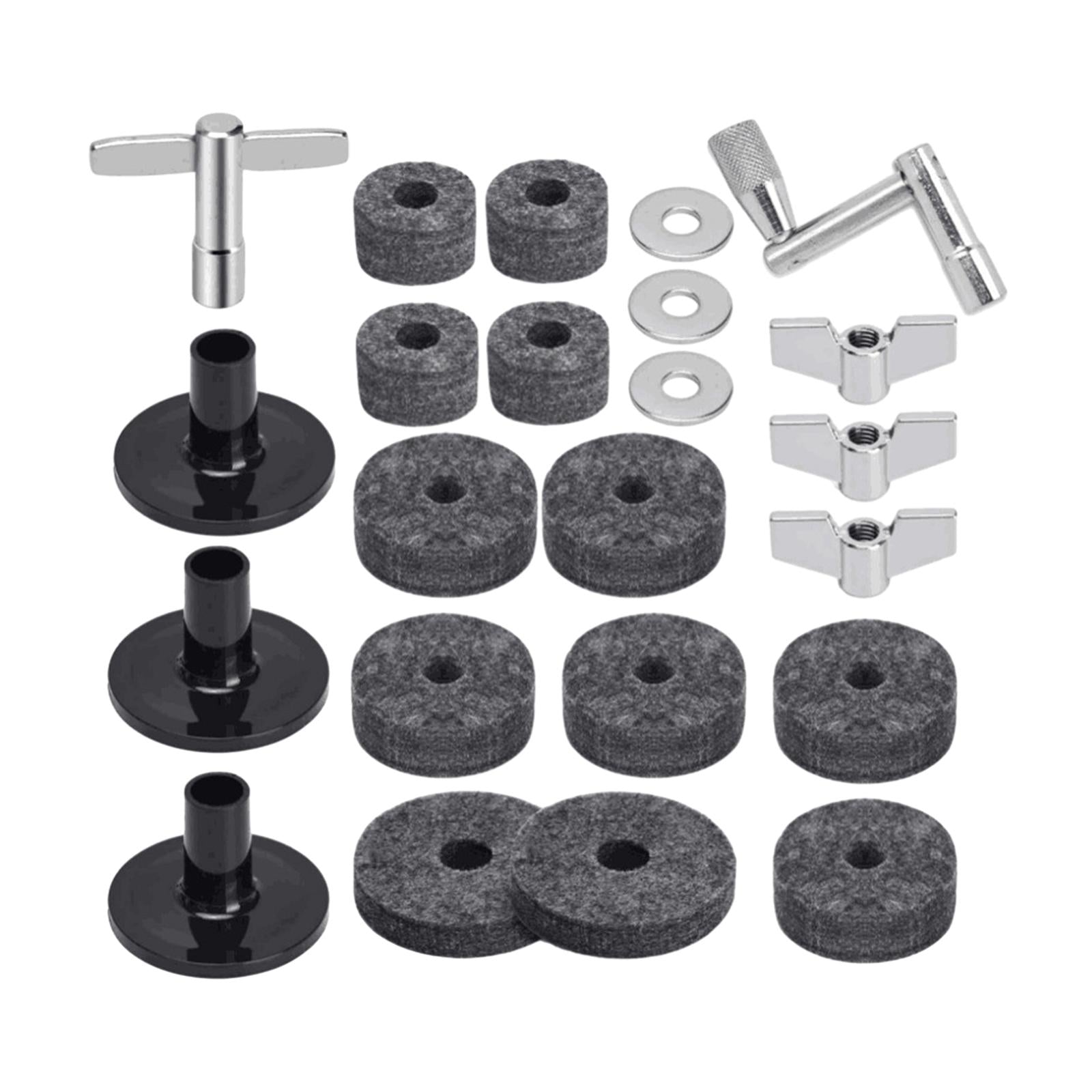 23 Pieces Cymbal Replacement Accessory Washers Gasket for Cymbal Replacement gray