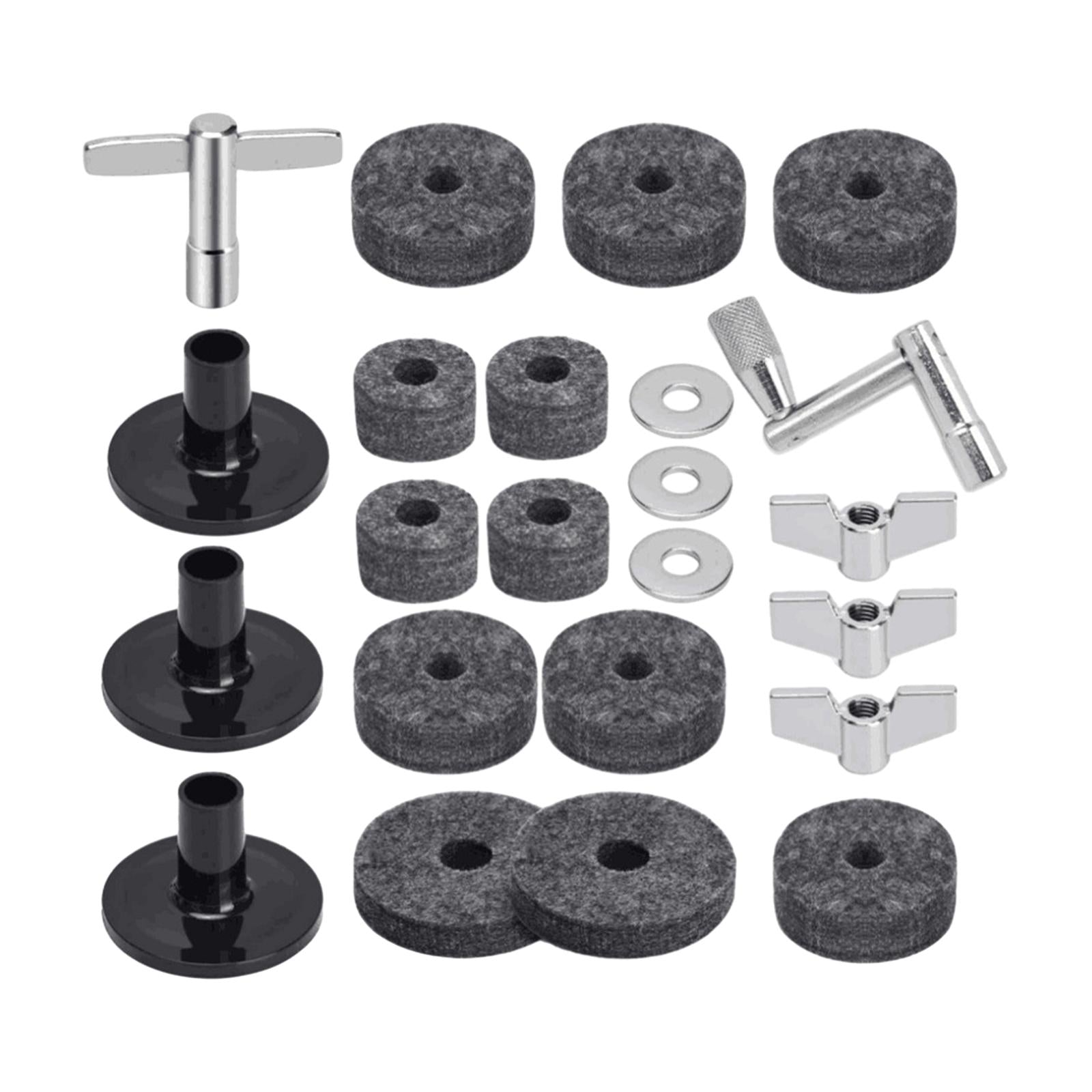 23 Pieces Cymbal Replacement Accessory Washers Gasket for Cymbal Replacement gray