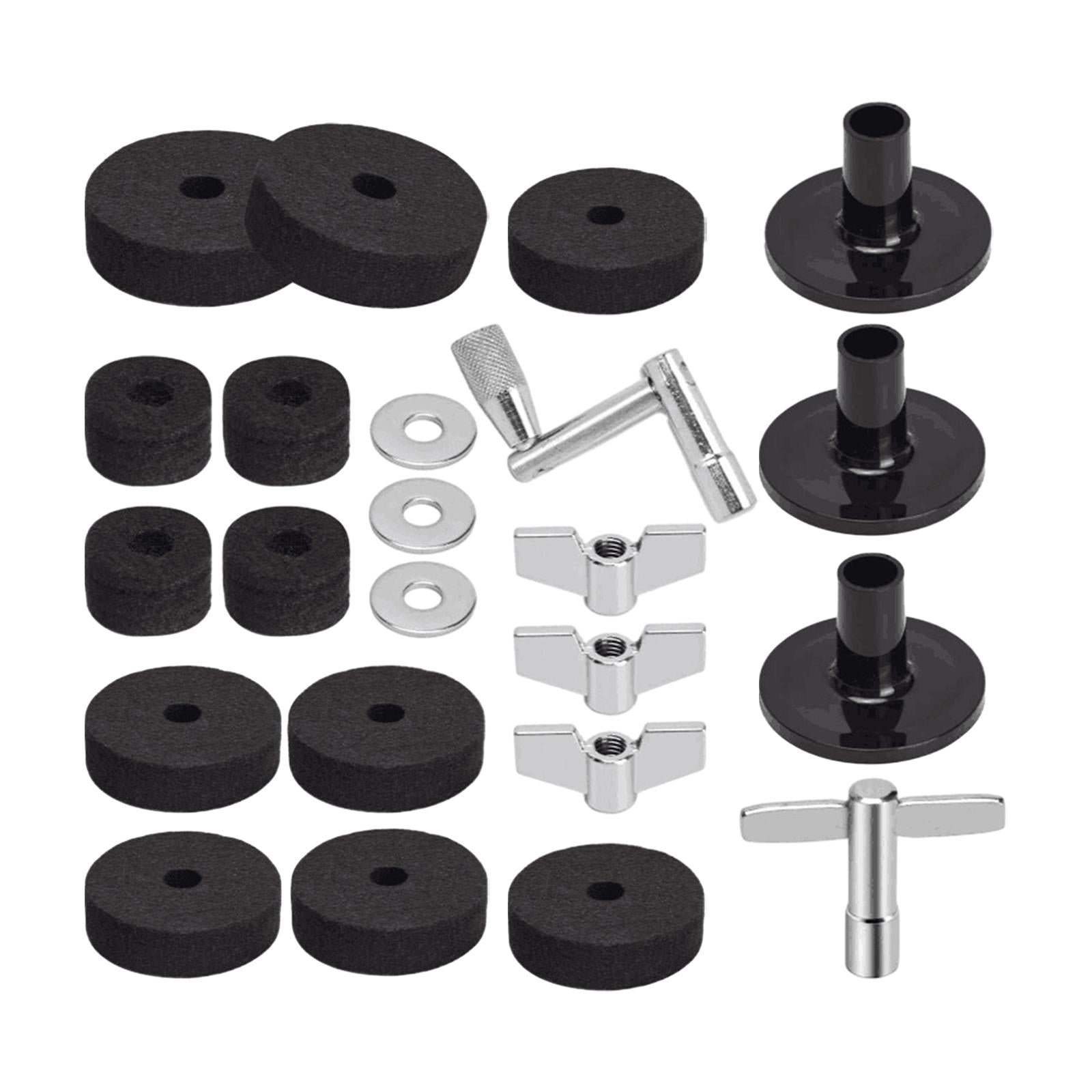 23 Pieces Cymbal Replacement Accessory Washers Gasket for Cymbal Replacement Black