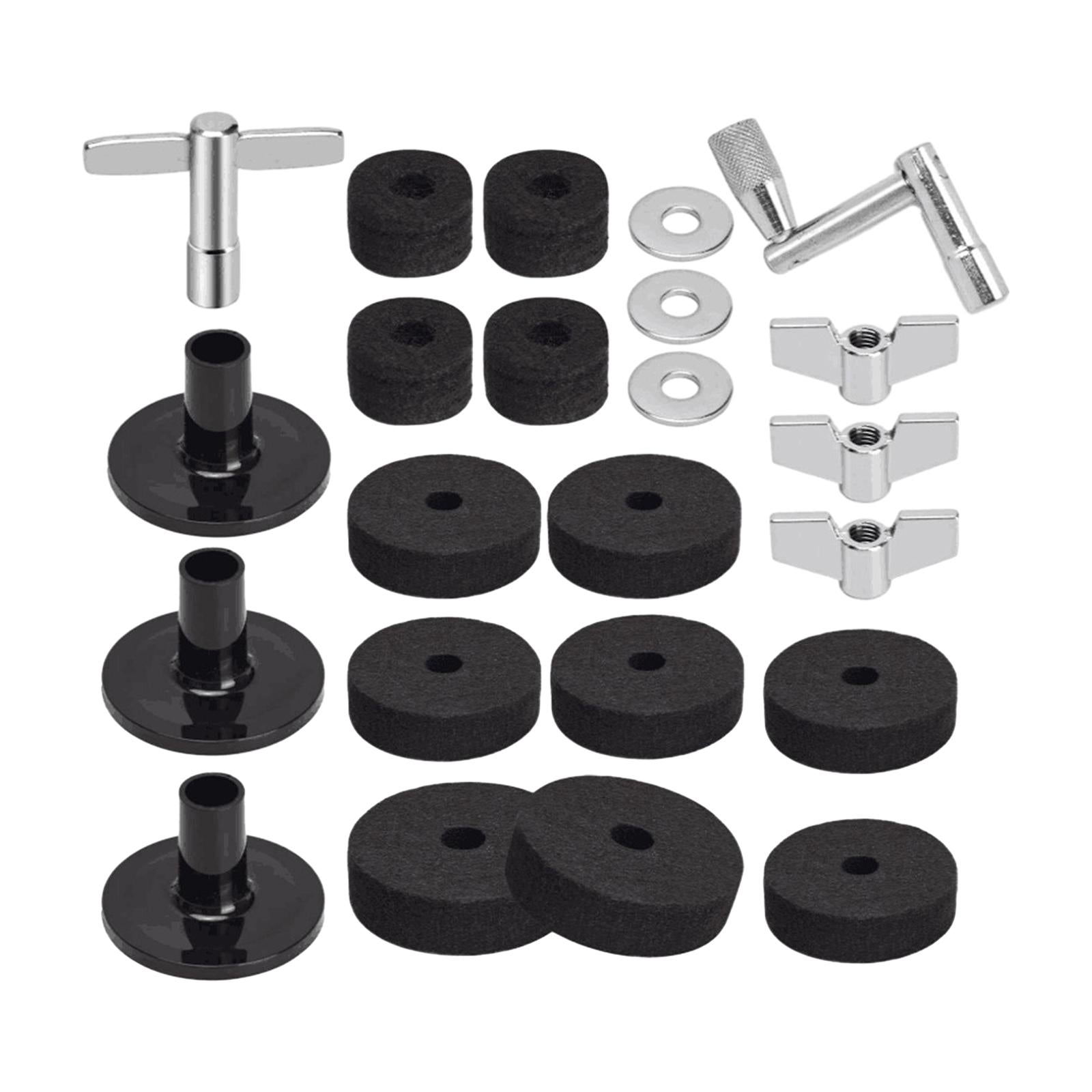 23 Pieces Cymbal Replacement Accessory Washers Gasket for Cymbal Replacement Black