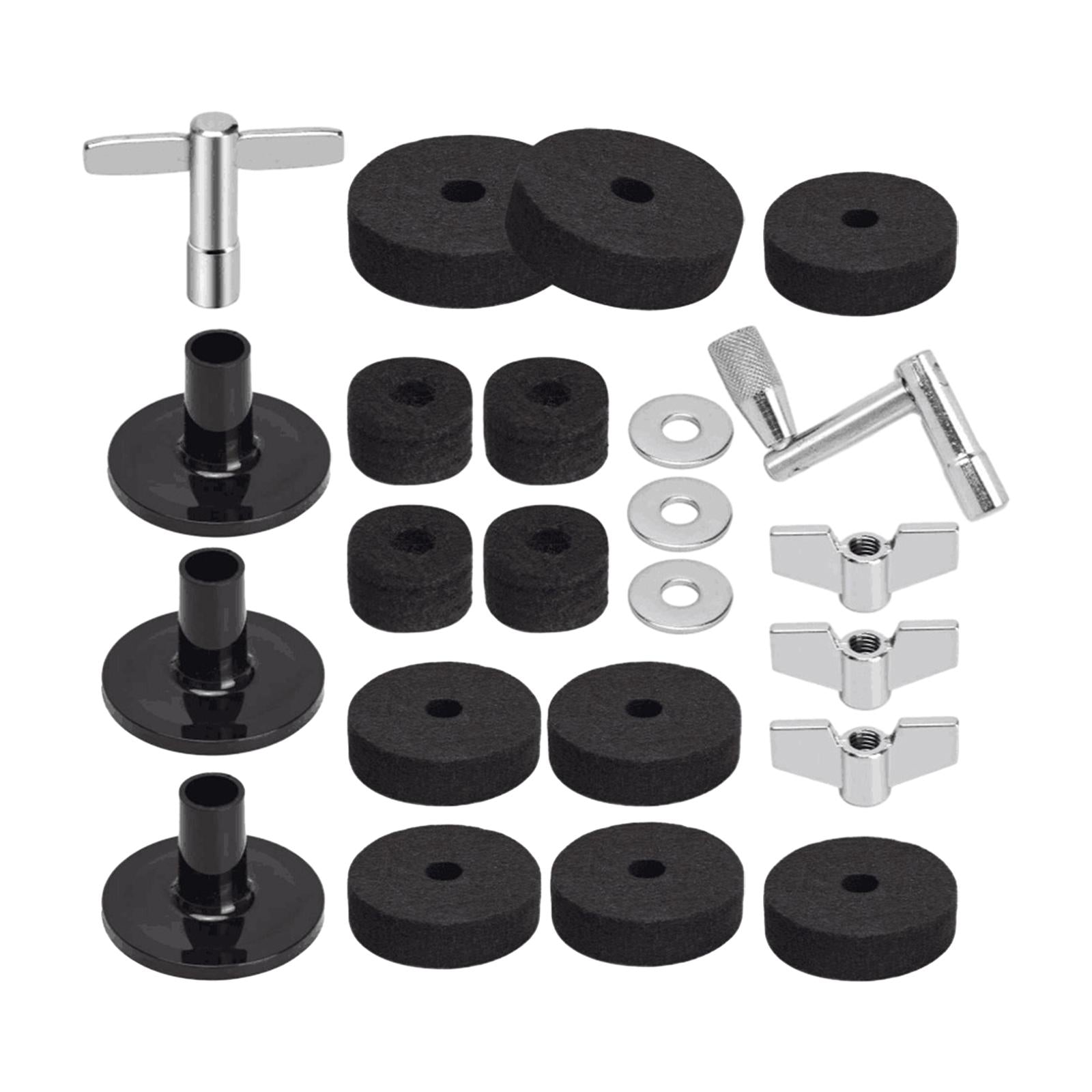 23 Pieces Cymbal Replacement Accessory Washers Gasket for Cymbal Replacement Black