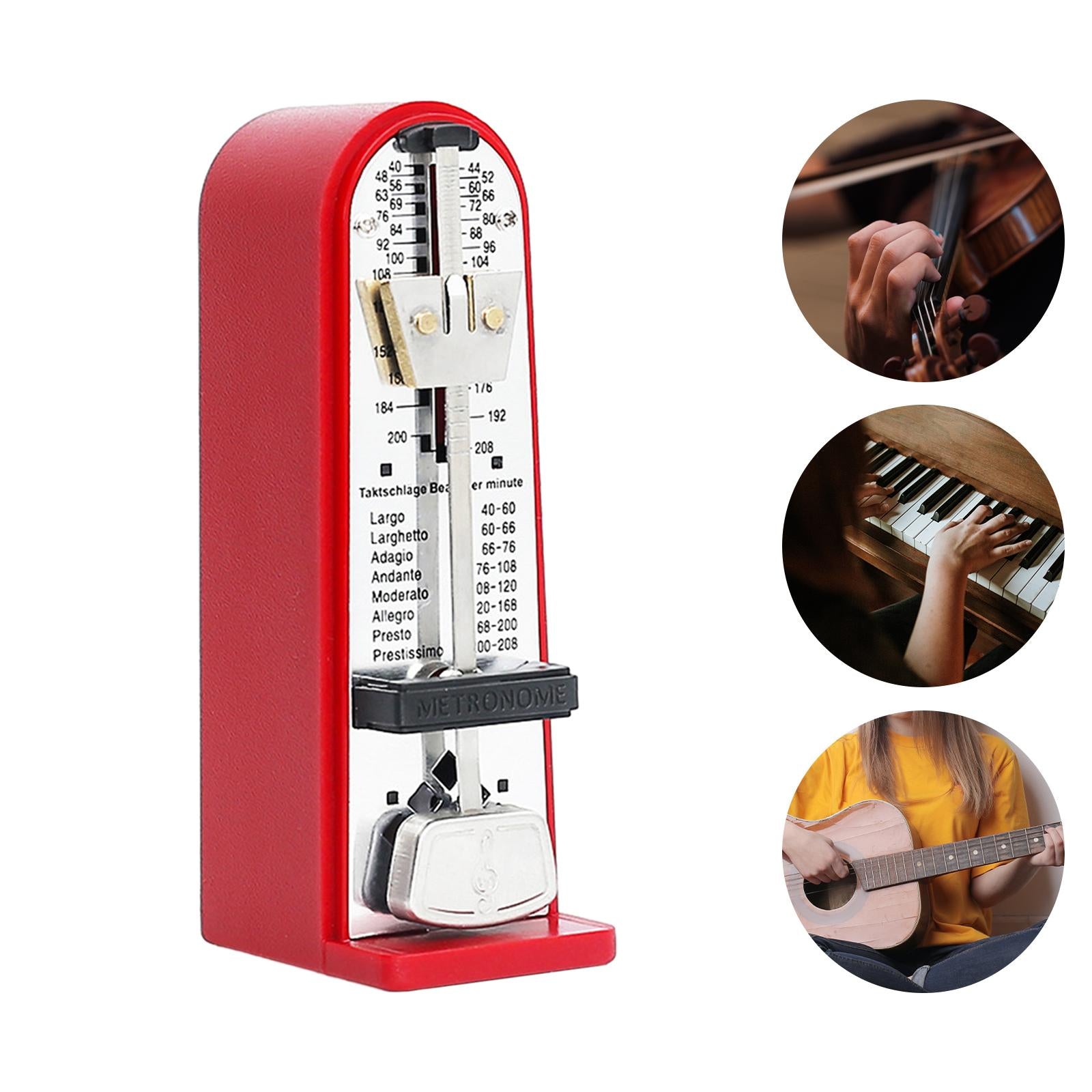 Mechanical Metronome Universal Metronome for Guitar Ukulele Music Instrument Red