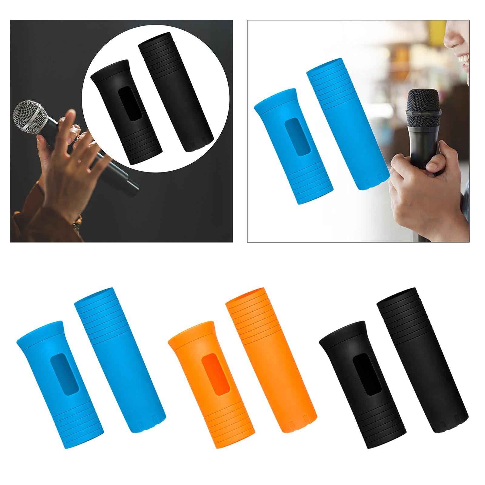 Cordless Handheld Mic Protection Sleeve Microphone Handle Cover for KTV Live Blue