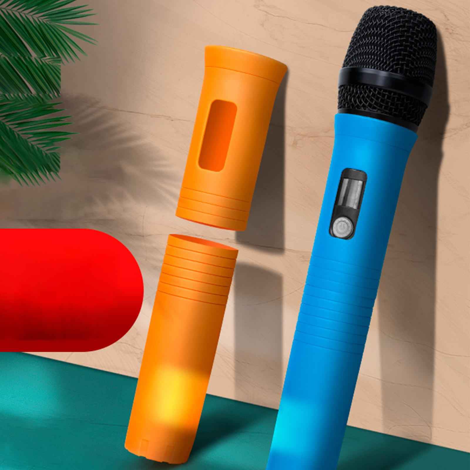 Cordless Handheld Mic Protection Sleeve Microphone Handle Cover for KTV Live Blue