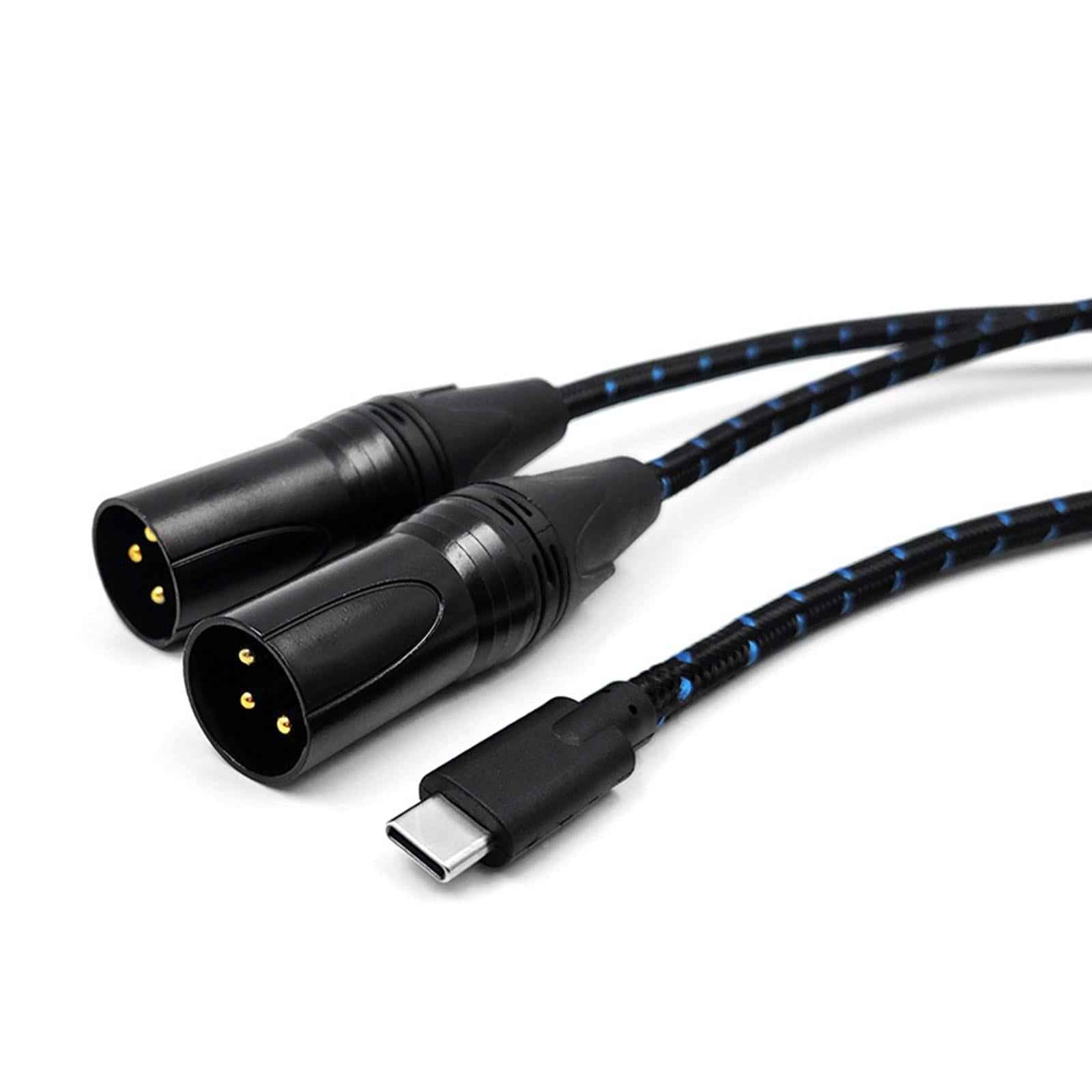 Type C to 2 XLR 3 Pin Type C to XLR Male Male to Male USB C to 2 XLR Male 50cm