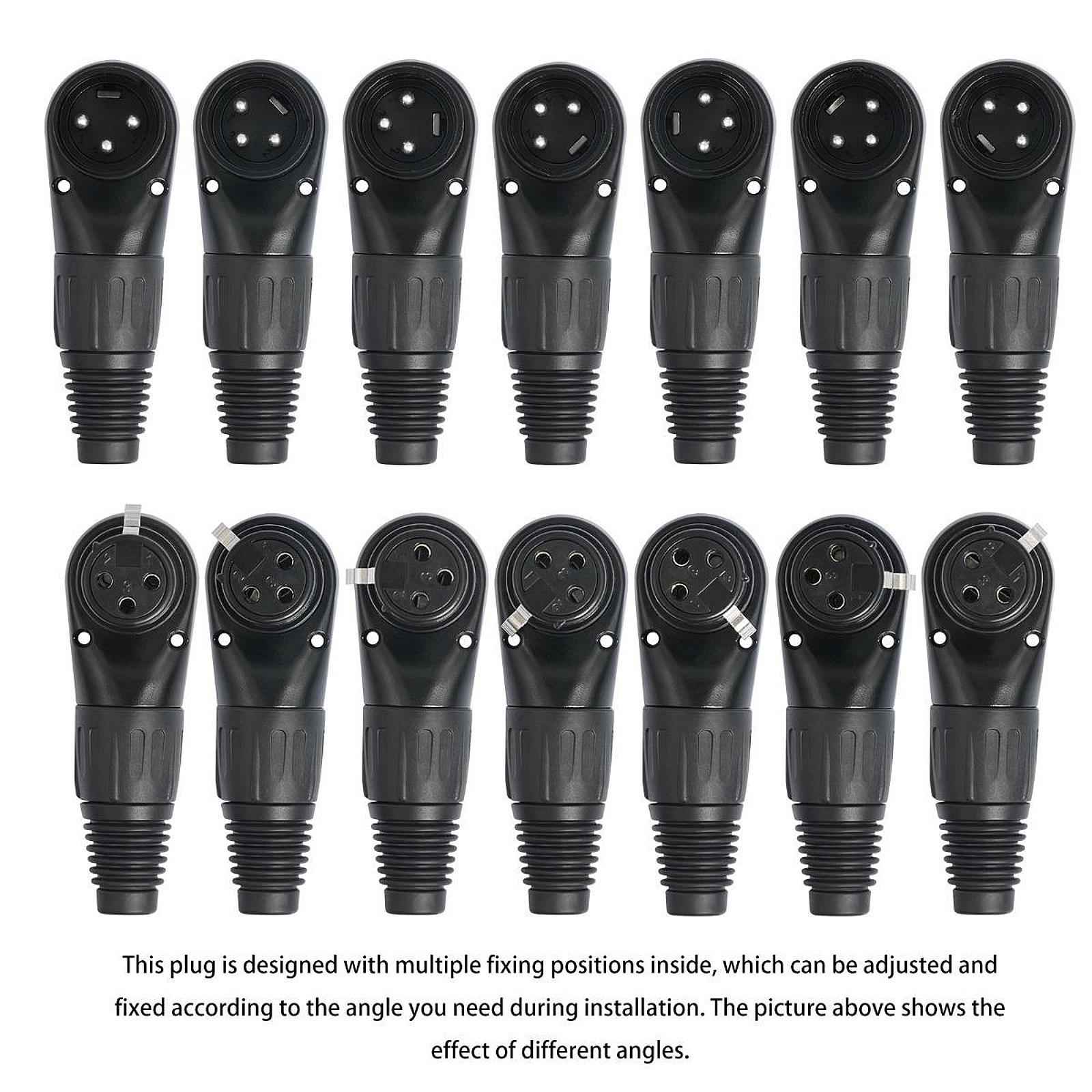 Right Angle XLR Cable Connector Speaker Right Angle Mixer 3Pin XLR Connector female
