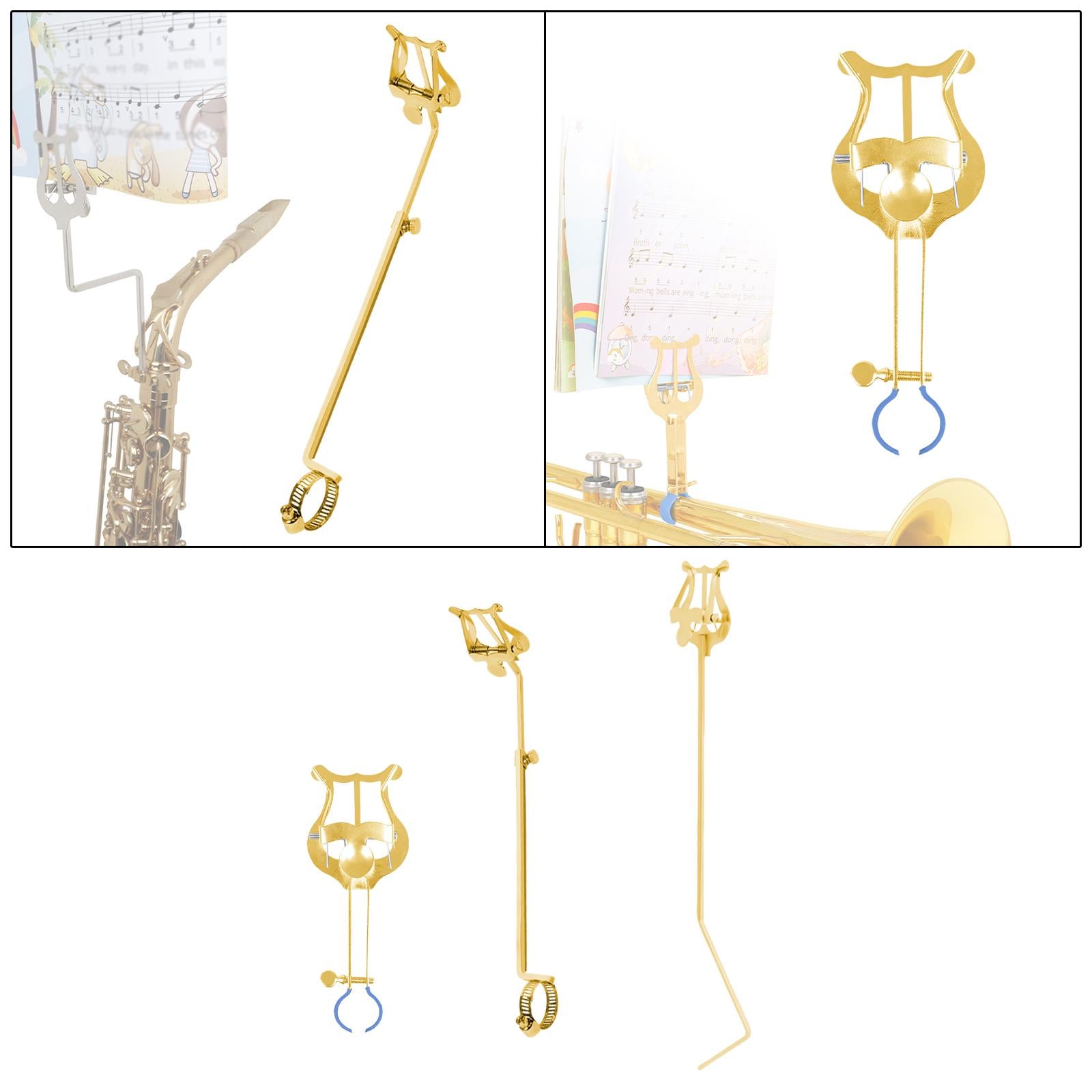 Clarinet Lyre Holder Lightweight Metal Clarinet Marching Lyre for Practicing 14.7x2.3x4.6cm