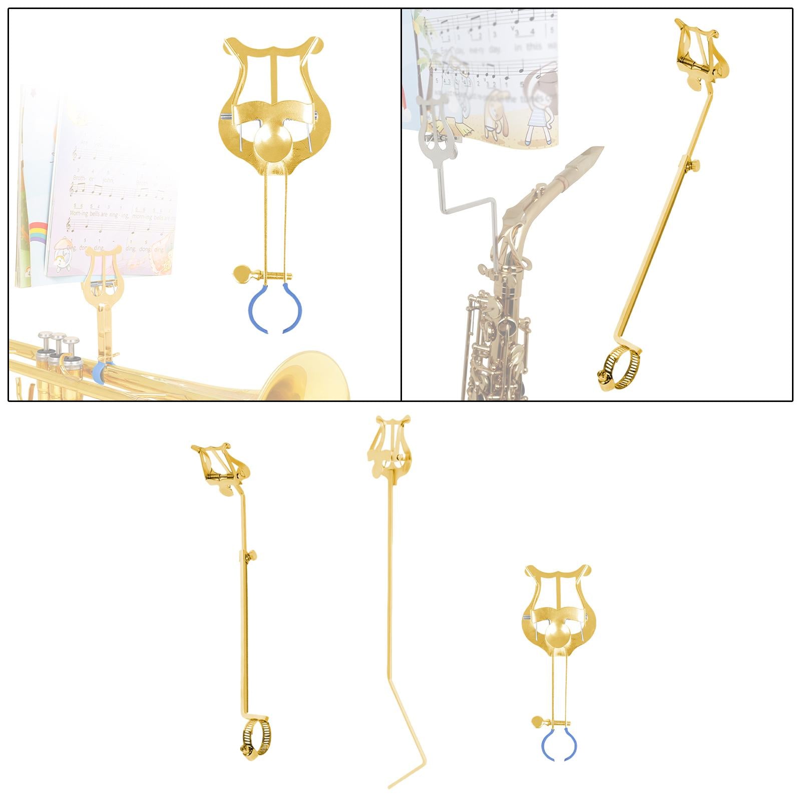 Clarinet Lyre Holder Lightweight Metal Clarinet Marching Lyre for Practicing 14.7x2.3x4.6cm