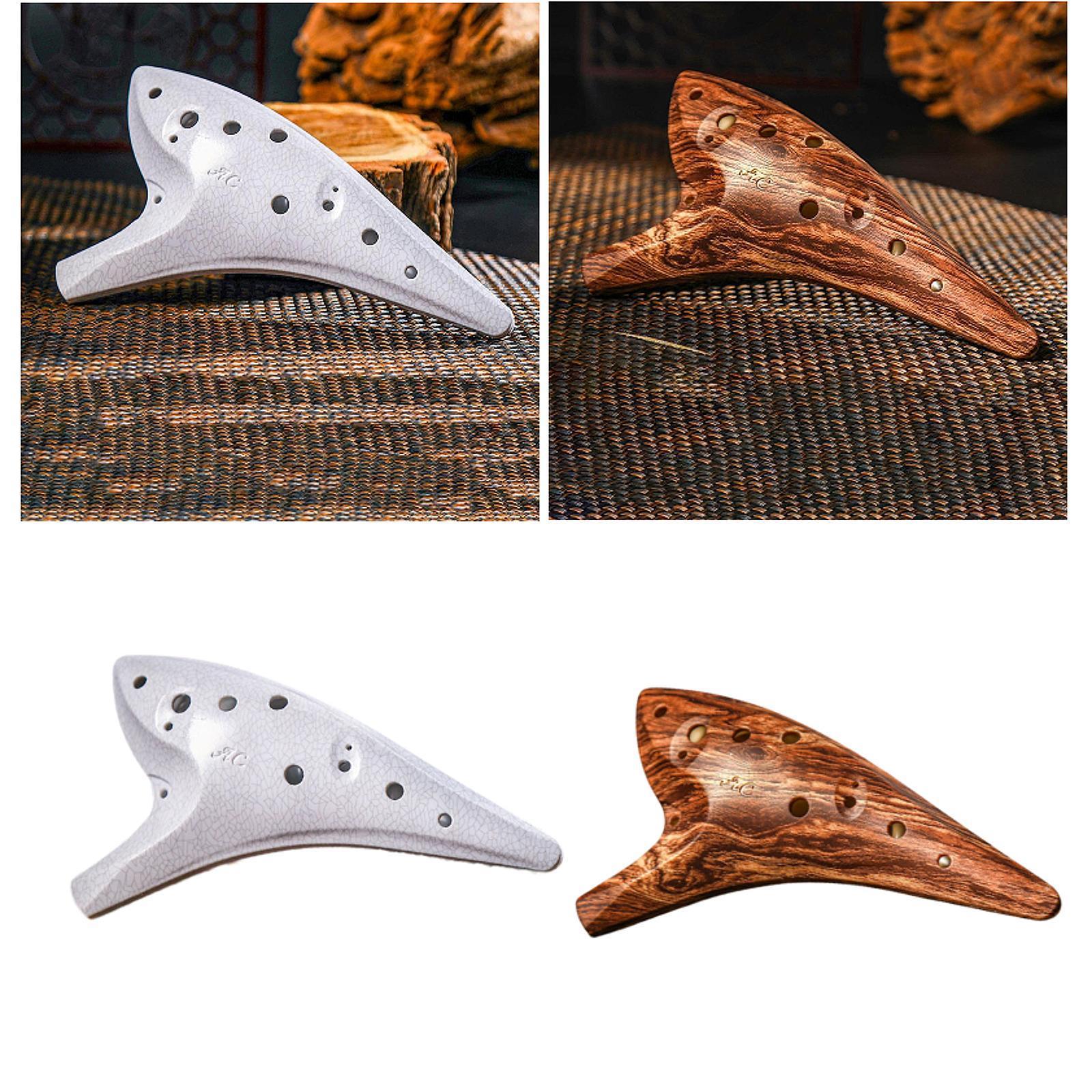 12 Hole Ocarina Accessories with Storage Bag for Girls Beginners Adults white