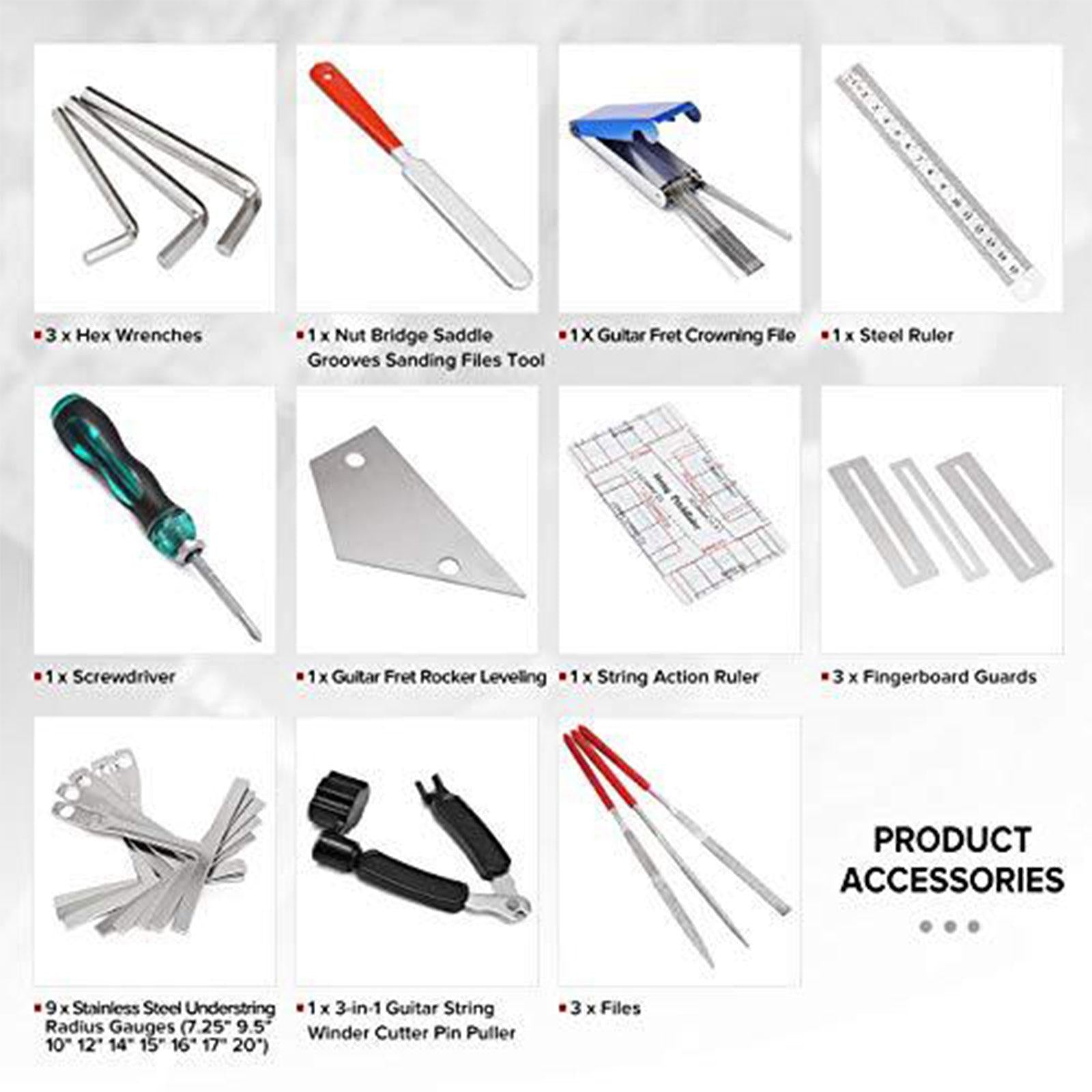 25Pcs Guitar Tool Set String files Leveling Tool Set for Professional Banjo