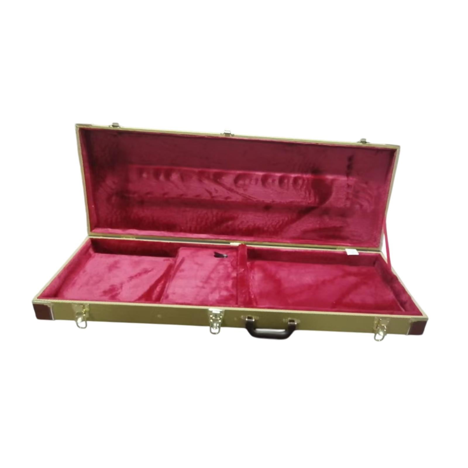 Electric Bass Case Protective with Handle Hardshell for Electric Bass Guitar Red Lining