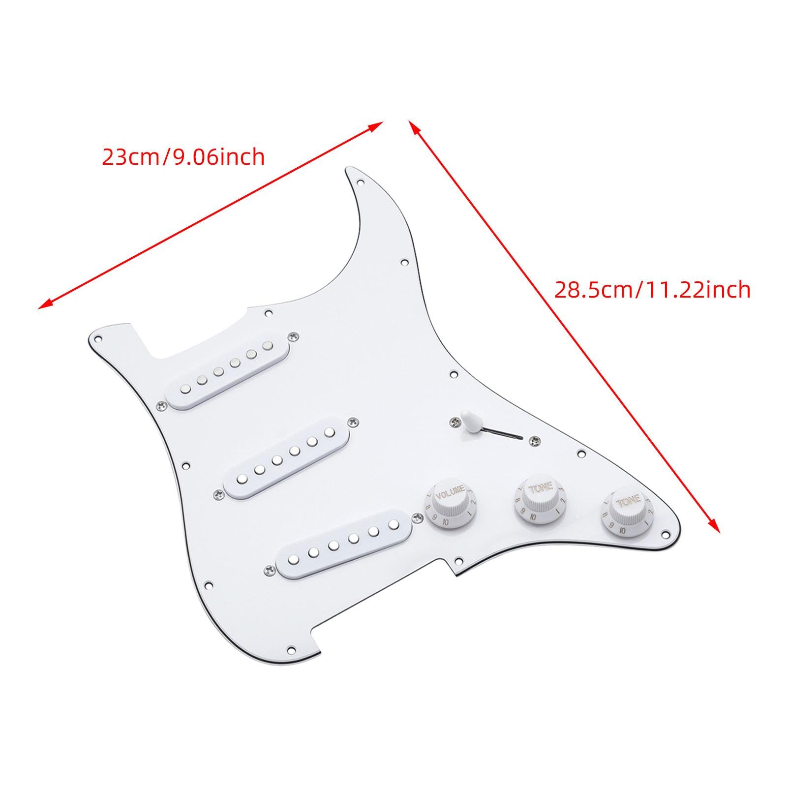 Loaded Electric Guitar Pickguard Professional Practical Sturdy PVC Backplate White