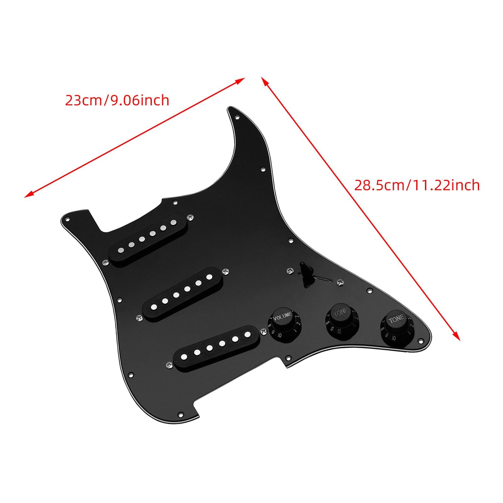 Loaded Electric Guitar Pickguard Professional Practical Sturdy PVC Backplate Black