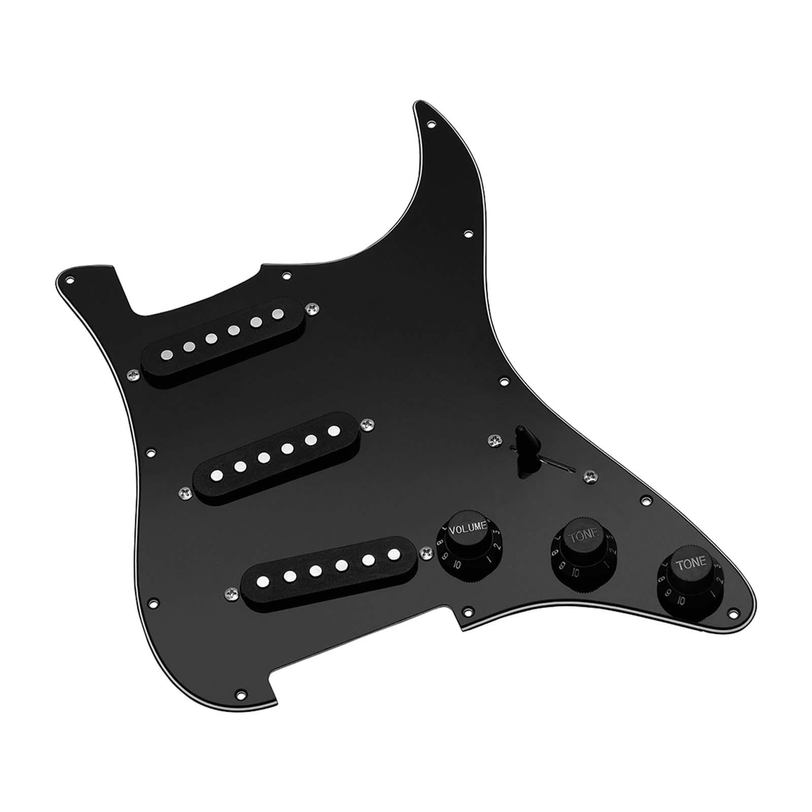Loaded Electric Guitar Pickguard Professional Practical Sturdy PVC Backplate Black