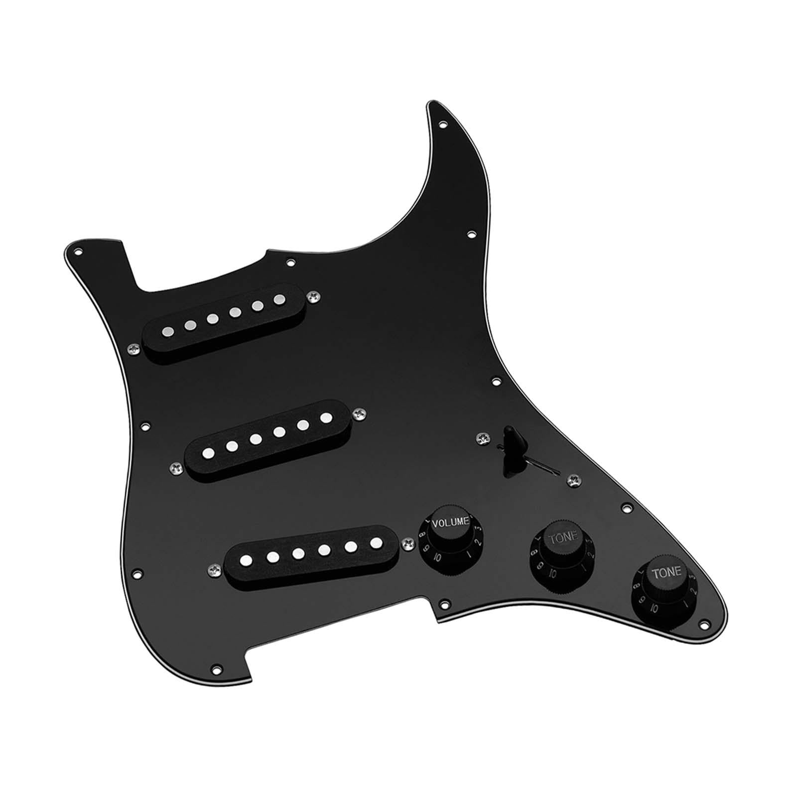 Loaded Electric Guitar Pickguard Professional Practical Sturdy PVC Backplate Black