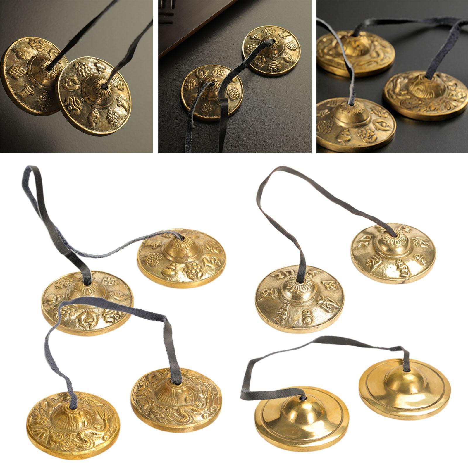 Tibetan Tingsha Cymbals 6.5cm Diameter Easy to Play Tibetan Meditation Bells A
