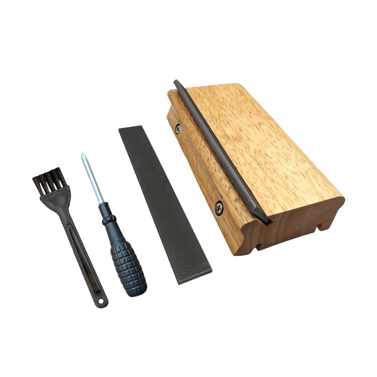 3 23 35° Guitar Fret End Beveling File for Edge Profiling Rounding Deburring Wood Color