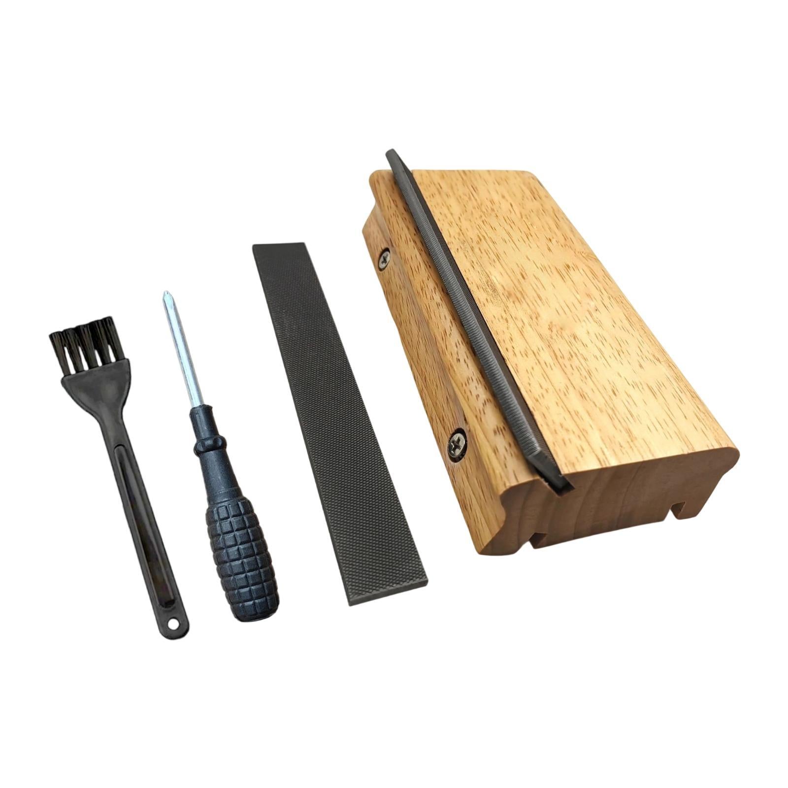 3 23 35° Guitar Fret End Beveling File for Edge Profiling Rounding Deburring Wood Color