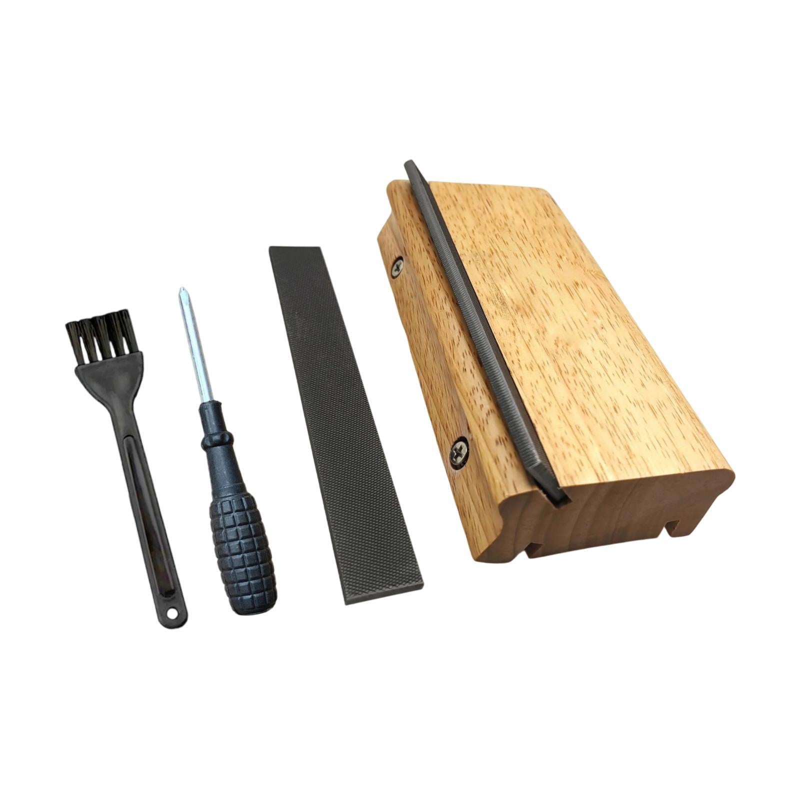 3 23 35° Guitar Fret End Beveling File for Edge Profiling Rounding Deburring Wood Color