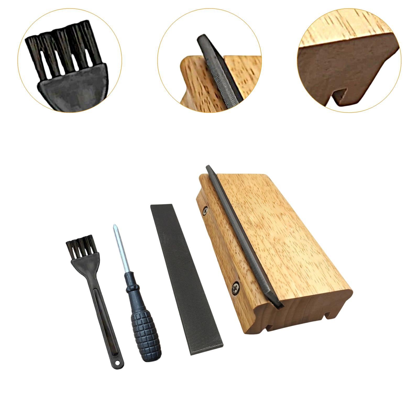 3 23 35° Guitar Fret End Beveling File for Edge Profiling Rounding Deburring Wood Color