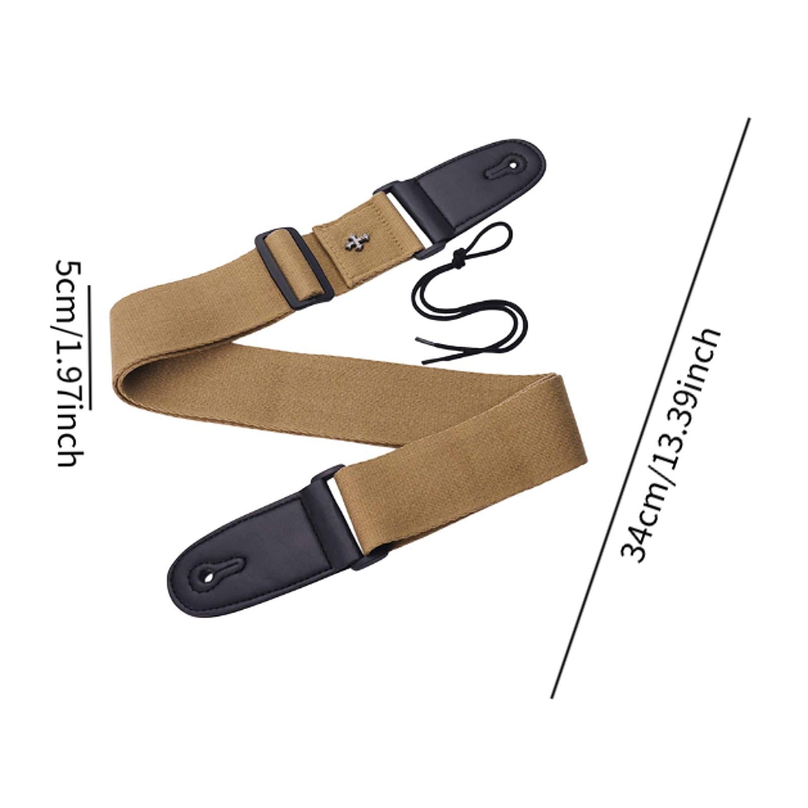 Guitar Strap with Cross Acoustic Folk Guitar Belt for Ukulele Beginner Gifts Khaki
