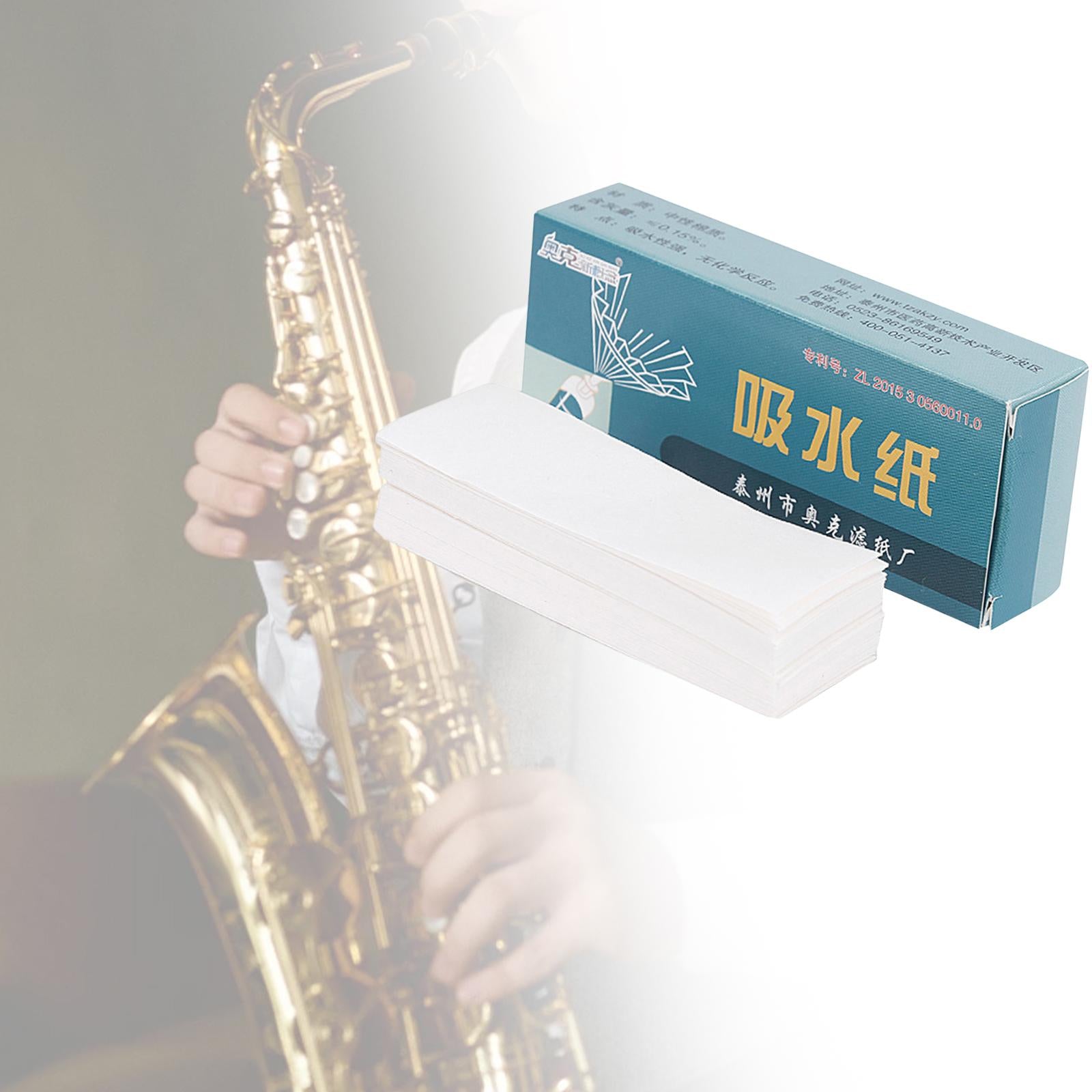 100x Saxophone Cleaning Paper Clarinet Woodwind Button Drying Absorbent Pads