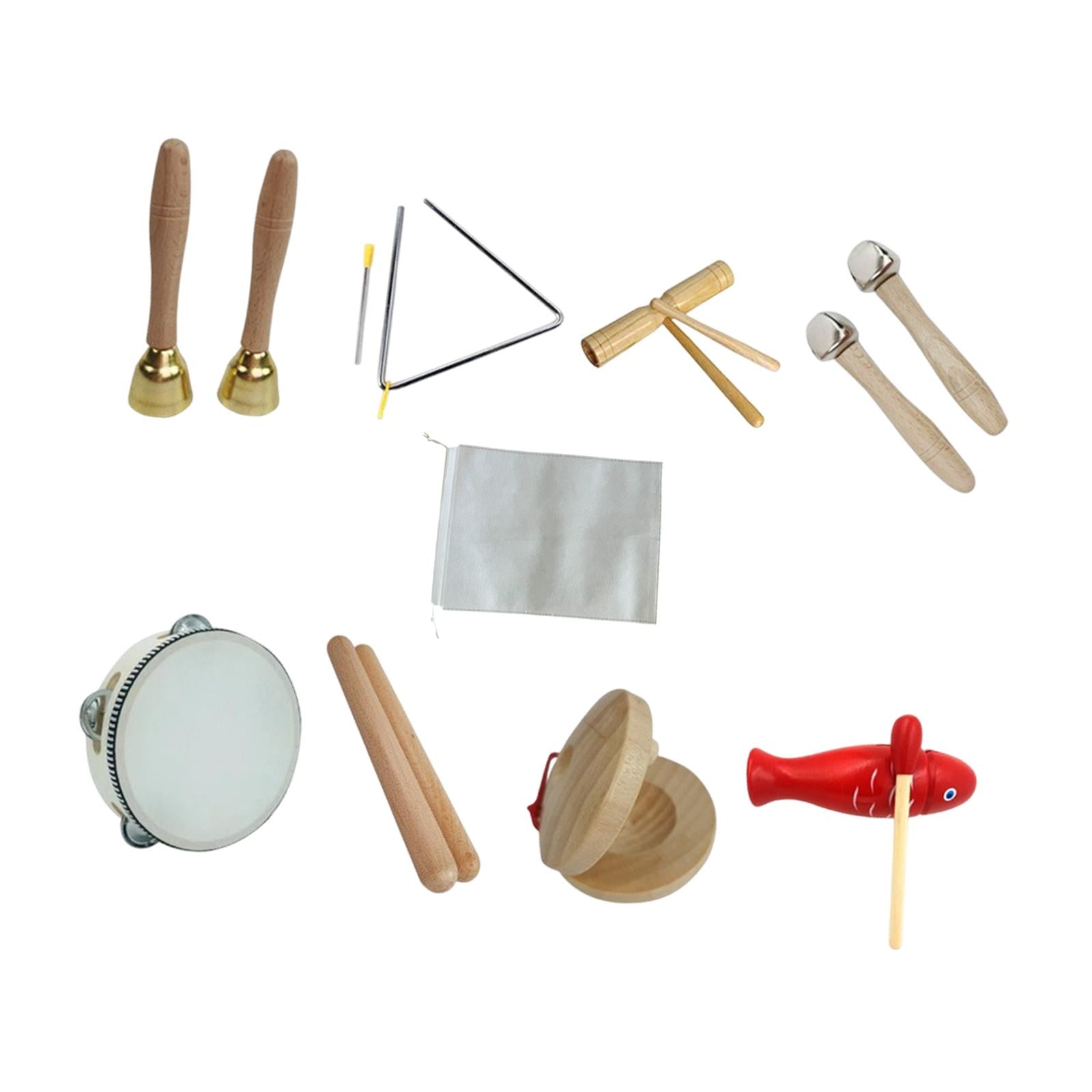 8Pcs Kids Musical Instruments Set Hand Eye Coordination Portable Educational