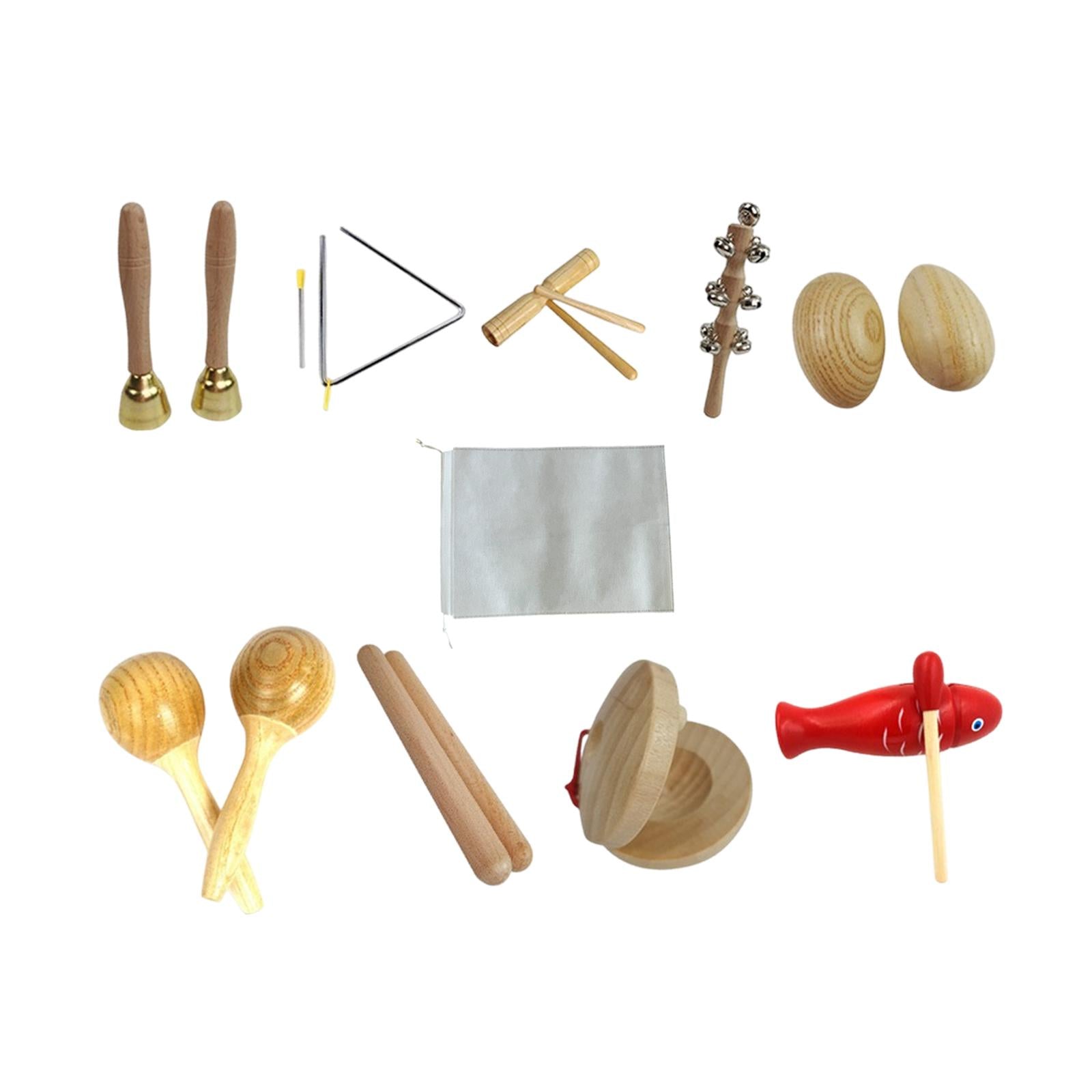 9 Pieces Kids Musical Instruments Set Development Toy Percussion Instruments