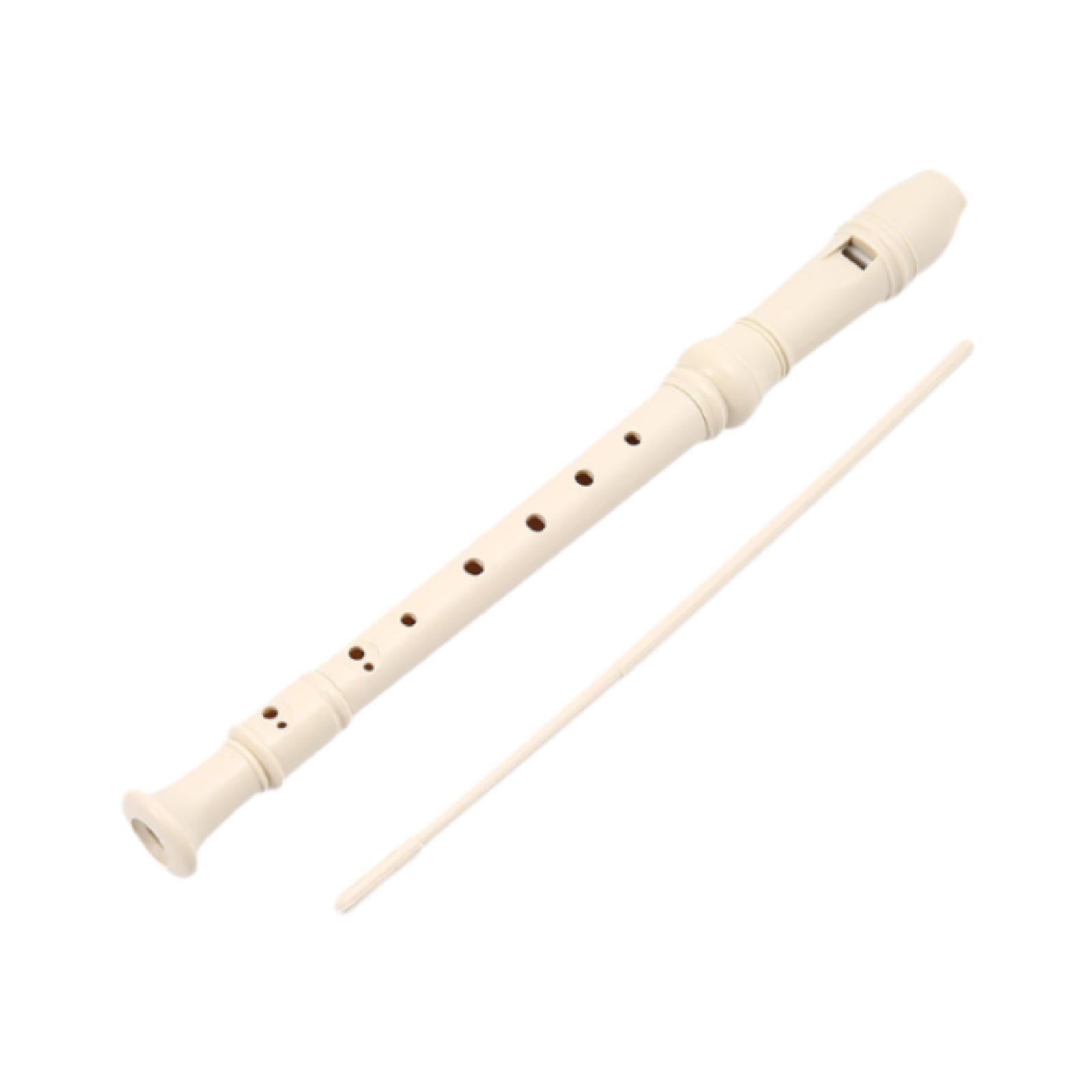 8 Hole Soprano Recorder Compact Gift Flute for Beginners Amateurs white