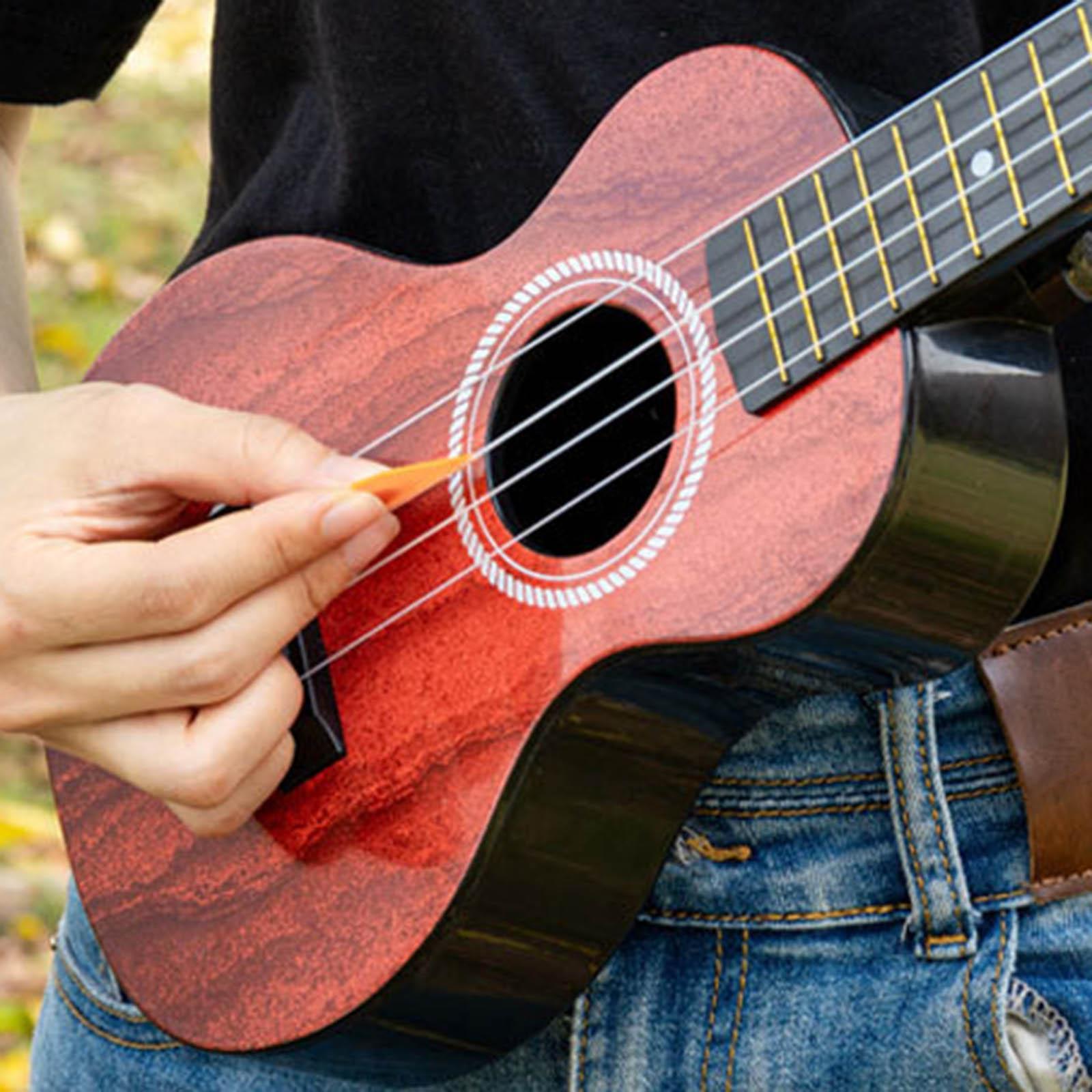 Ukulele Toy Four String Guitar Portable Small Guitar for Aged 3+ Girls Child Red
