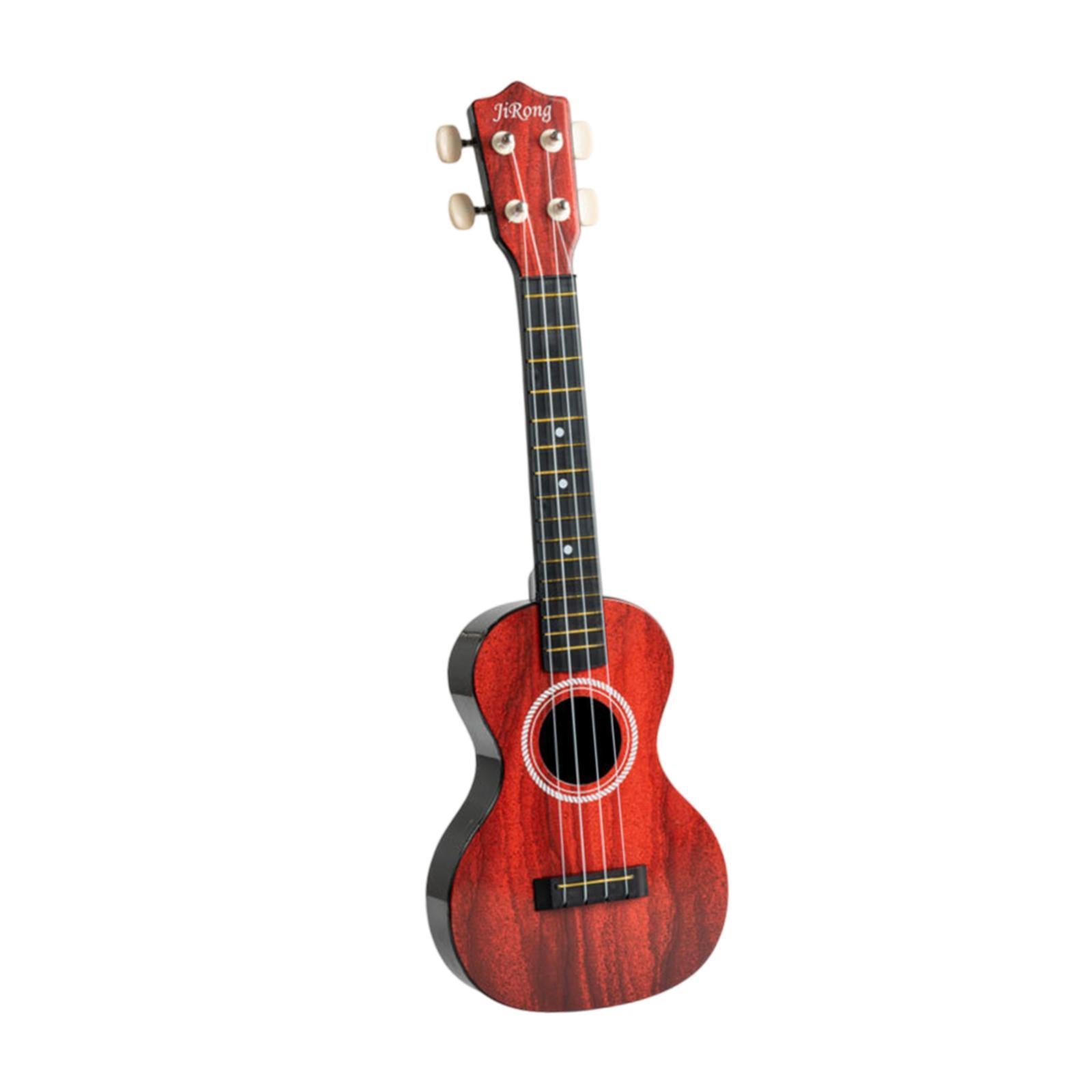 Ukulele Toy Four String Guitar Portable Small Guitar for Aged 3+ Girls Child Red