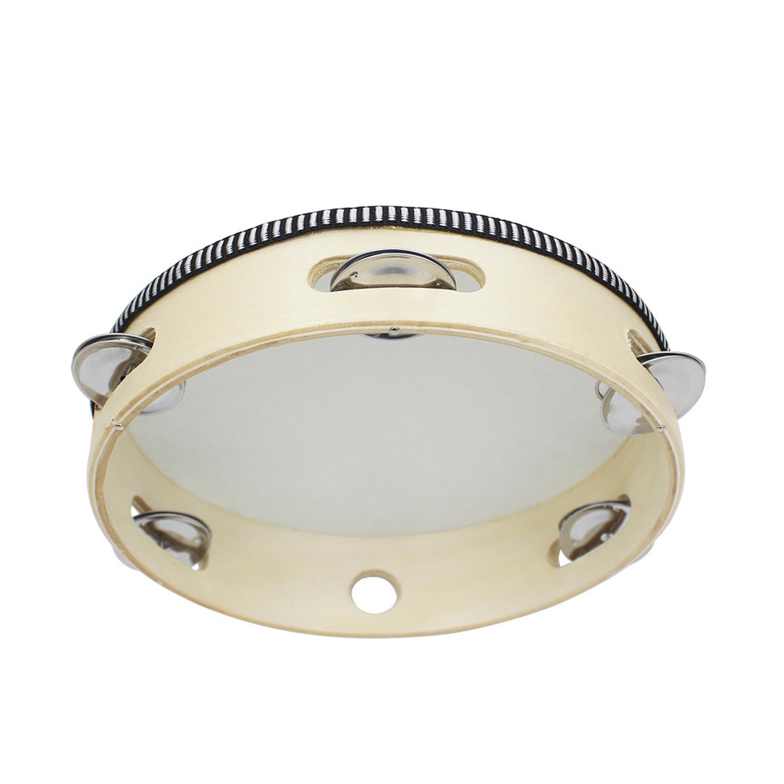 4x 8 inch Wooden Tambourine Toy Kids Professional Games Party Hand Held Drum