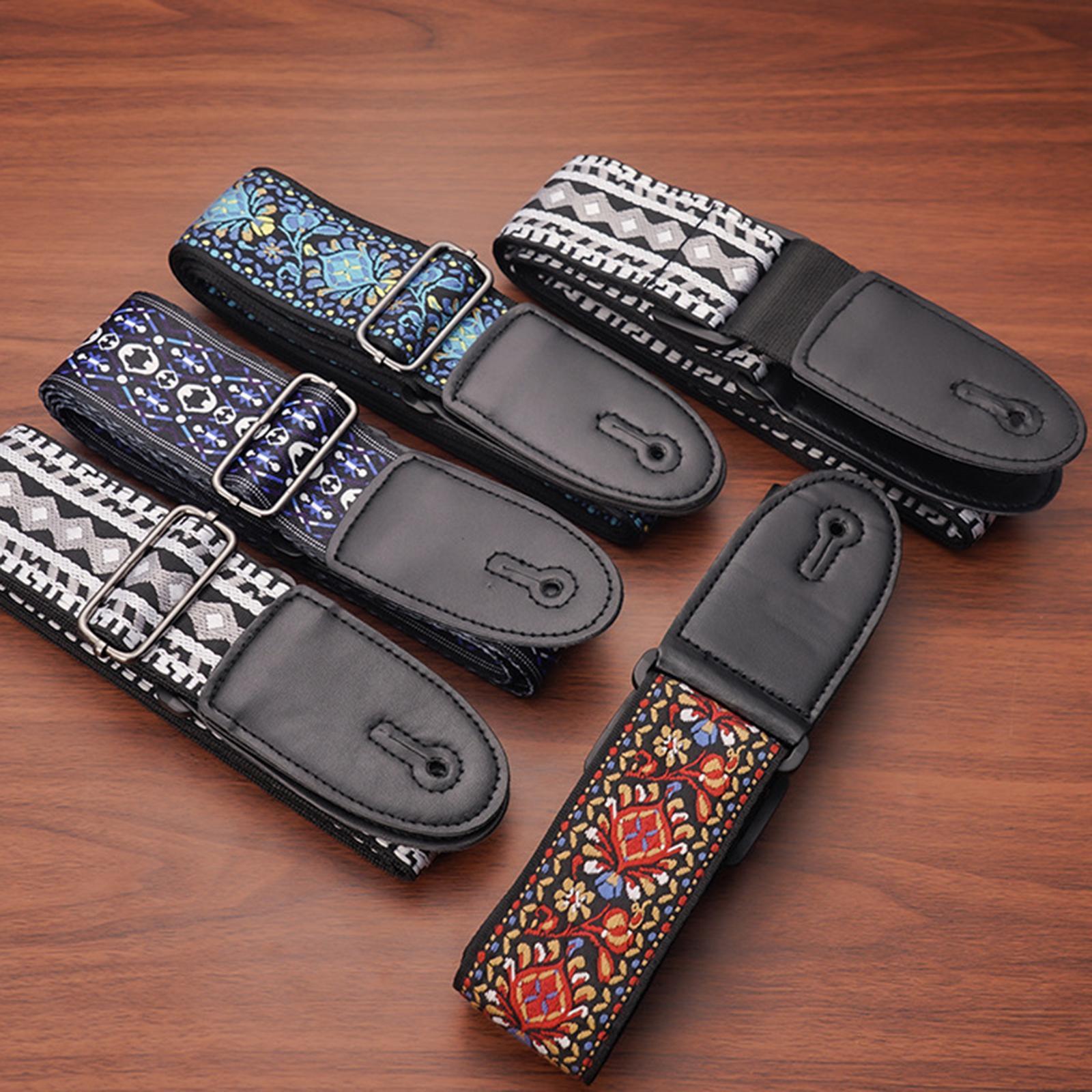 Guitar Strap Adjustable Shoulder Strap for Electric Guitars Acoustic Guitars Multicolor