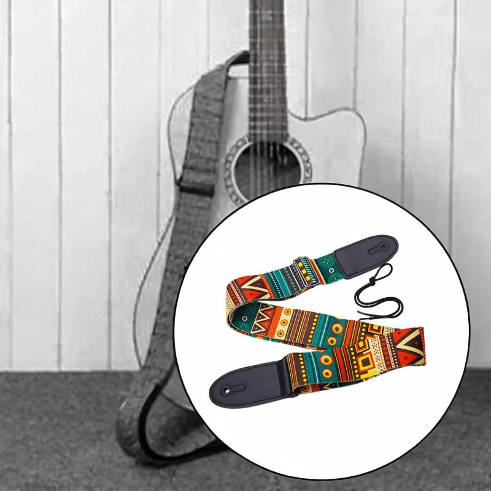 Guitar Strap Adjustable Shoulder Strap for Electric Guitars Acoustic Guitars Multicolor