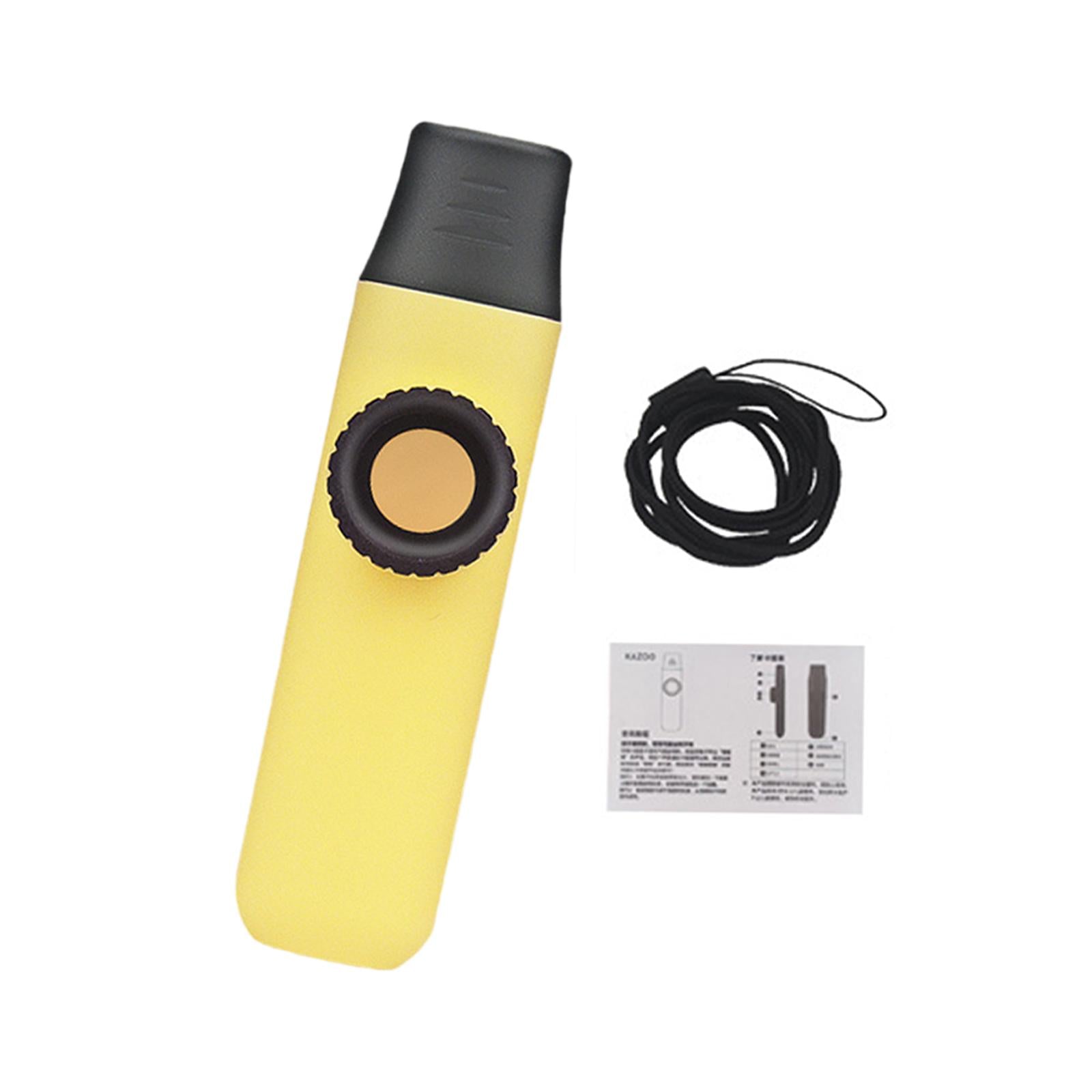 Kazoo Flute Easy to Play Musical Instrument for Music Lovers Beginner Adults yellow