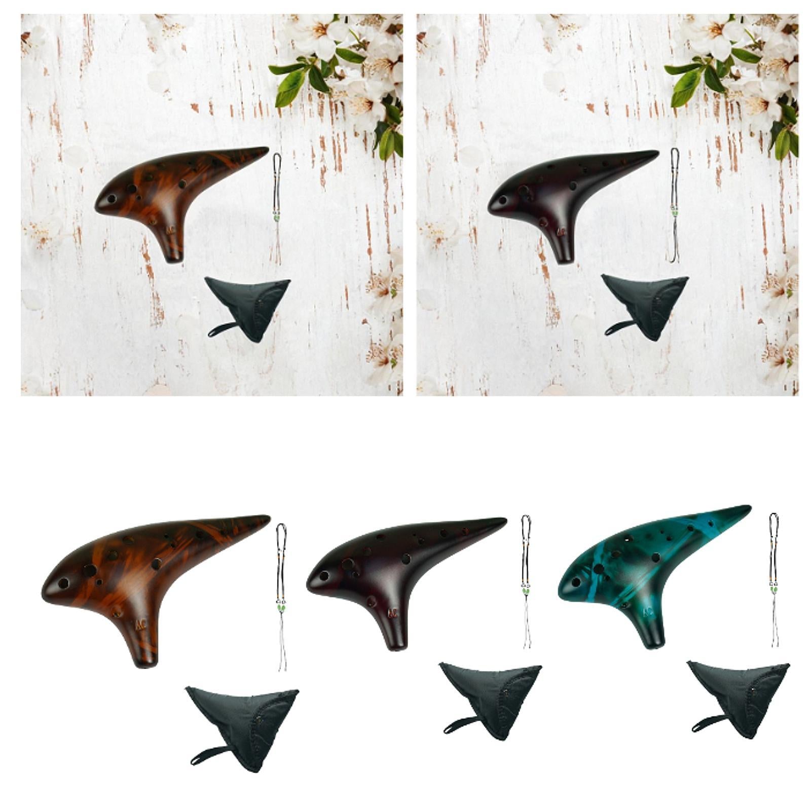 12 Hole Ocarinas with Neck Strap Cord Pure Tone for Adults Beginners Husband Yellow