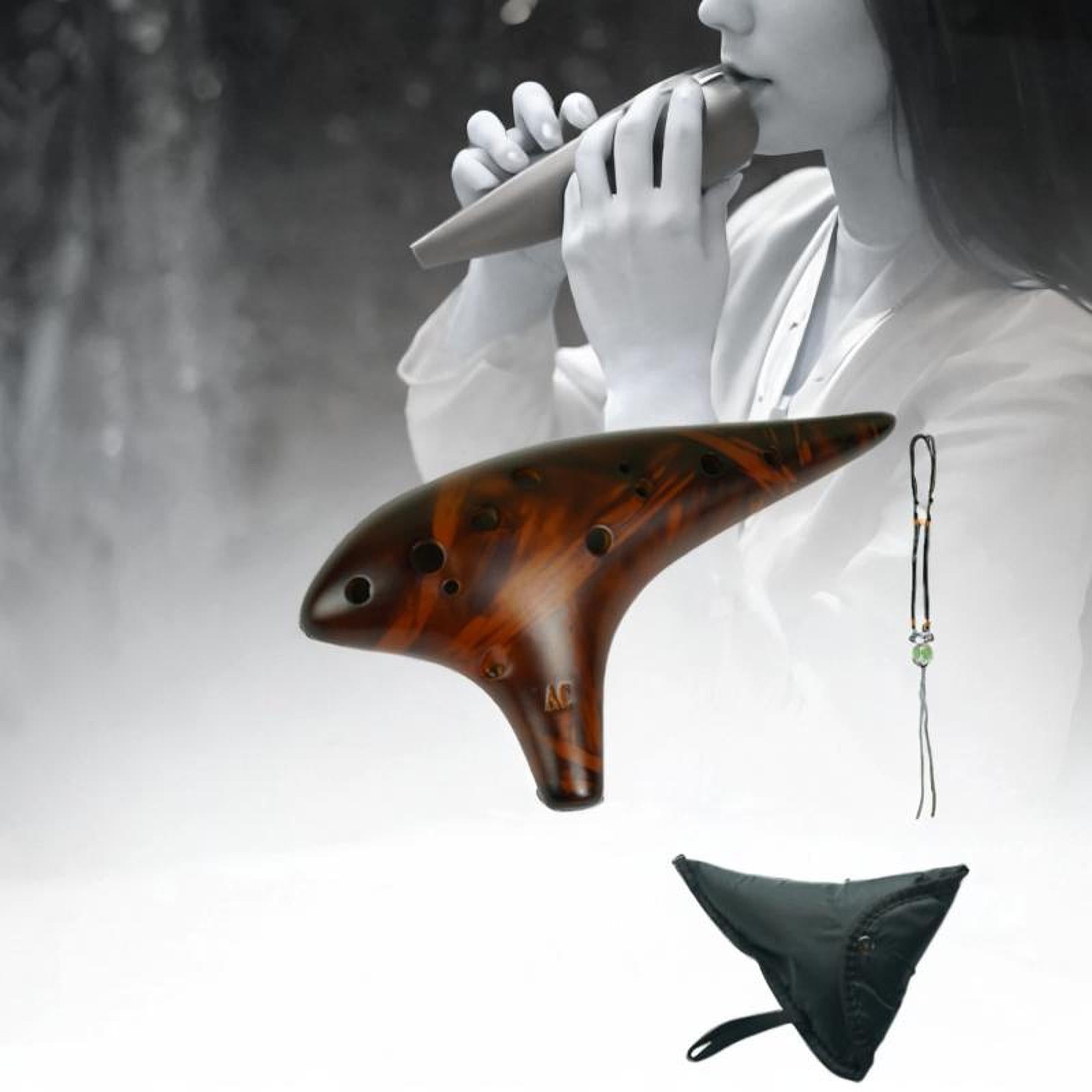 12 Hole Ocarinas with Neck Strap Cord Pure Tone for Adults Beginners Husband Yellow